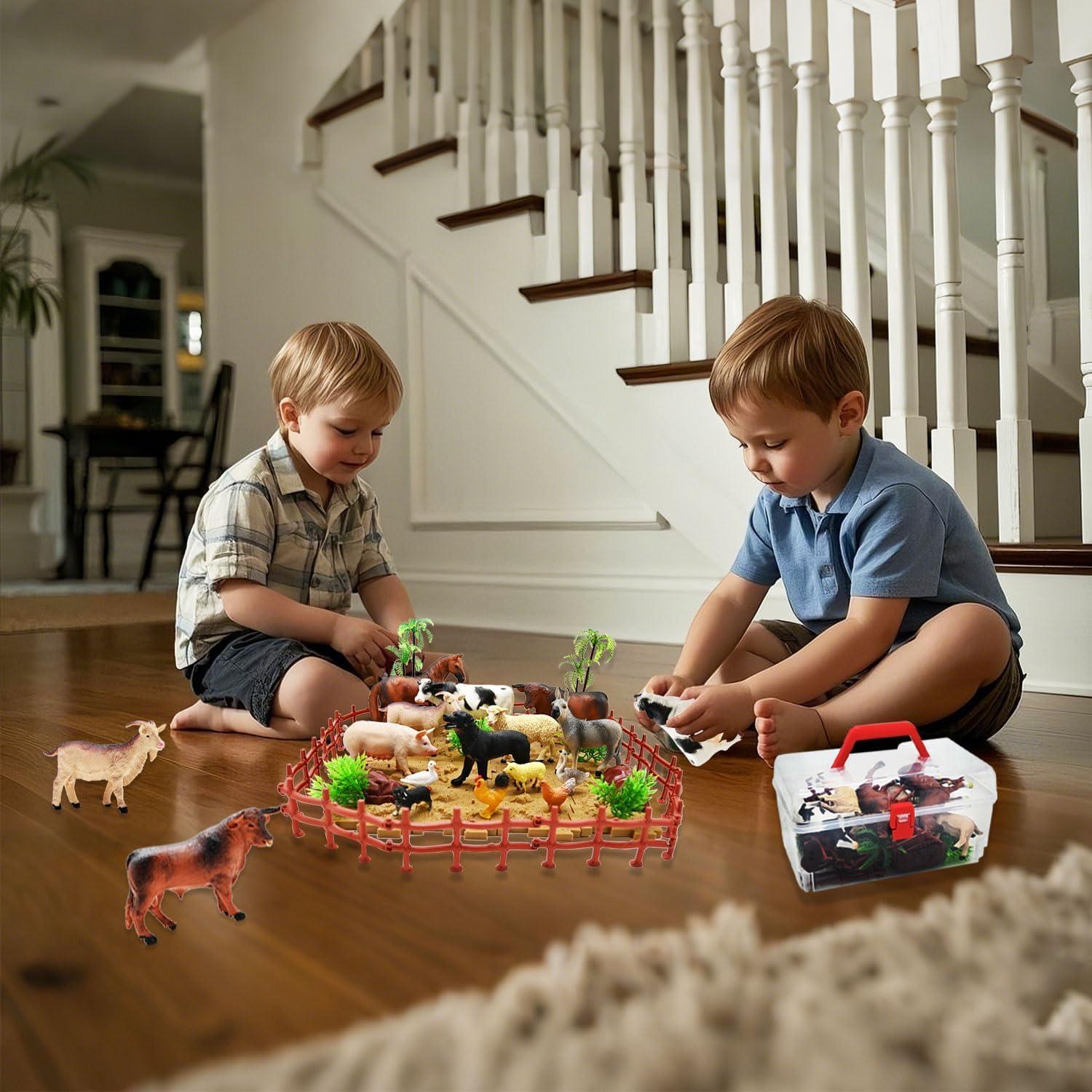 Figuritas de Animales de Granja BOLZRA 53 PCS Juguete Educativo