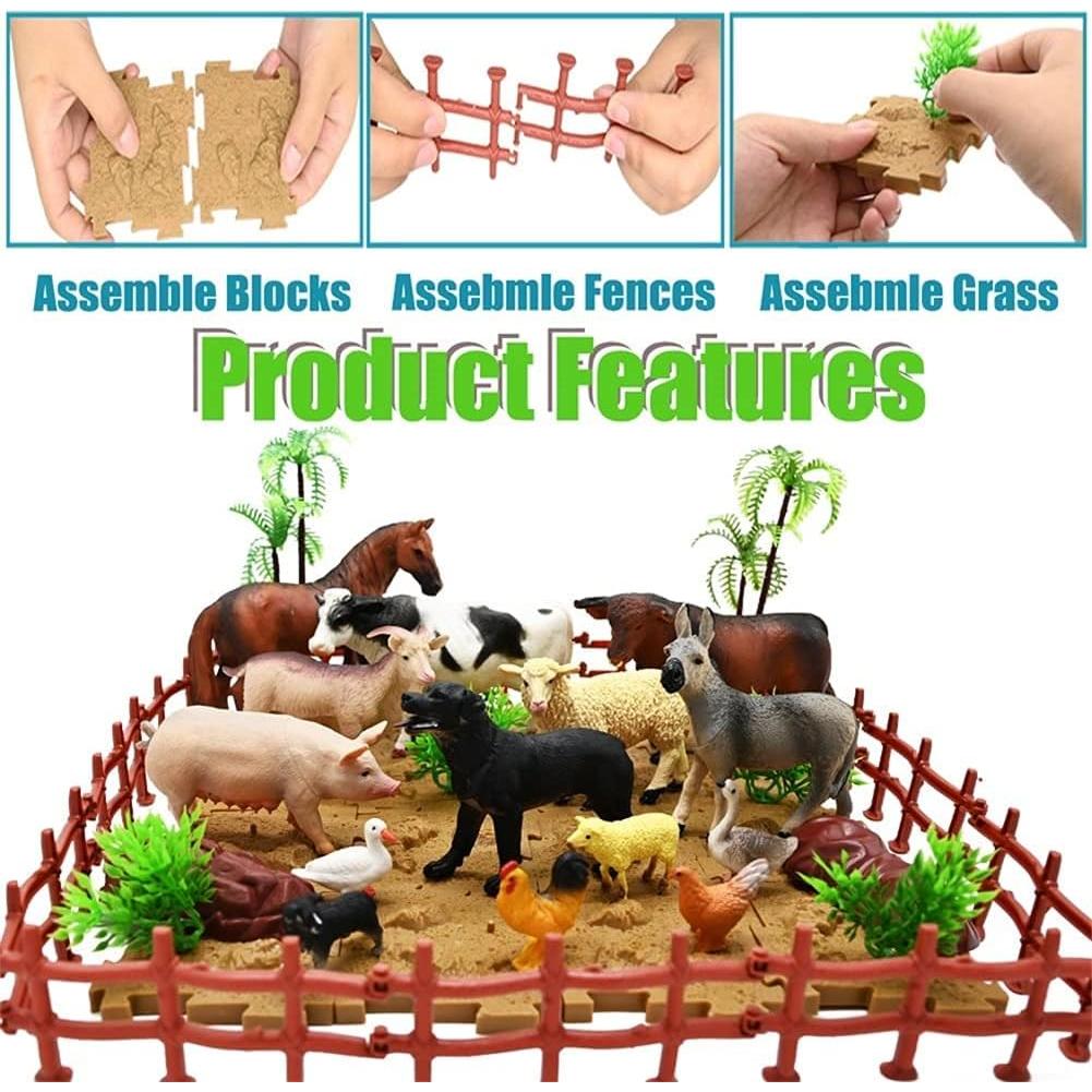 Figuritas de Animales de Granja BOLZRA 53 PCS Juguete Educativo
