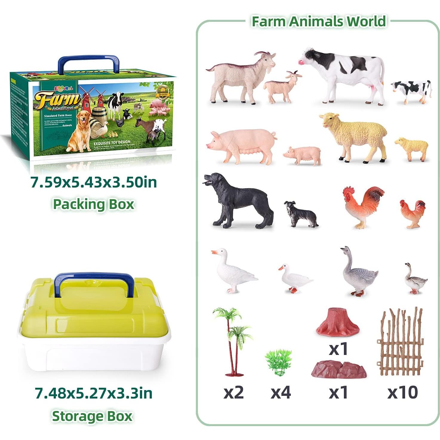 Set de 35 Juguetes de Animales de Granja EnAuRoL