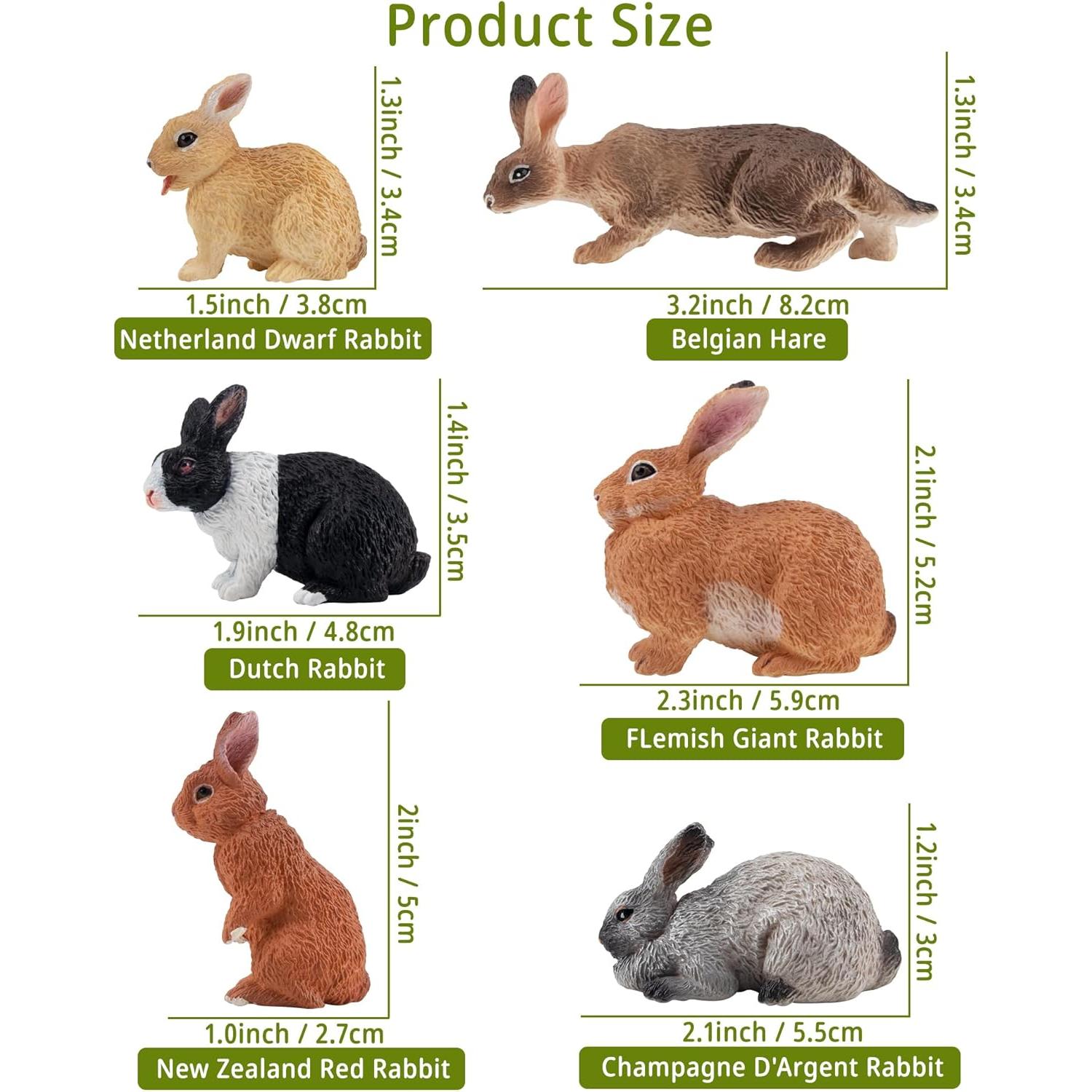 Conjunto 12 Figuras de Conejos de Pascua TOYMANY - Juguetes Educativos