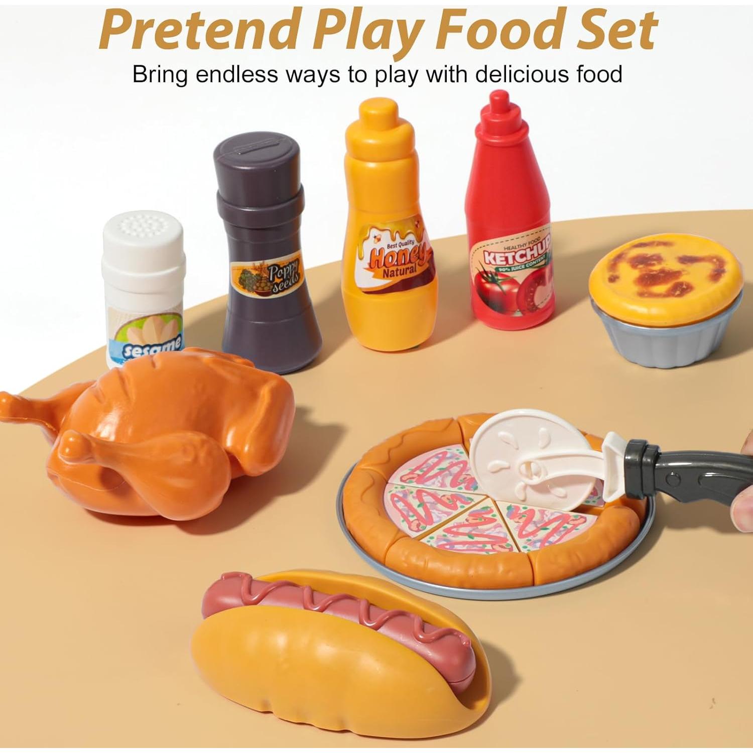 Set de Juguetes de Comida 80 Pcs Rongxing para Niños 3-5 Años