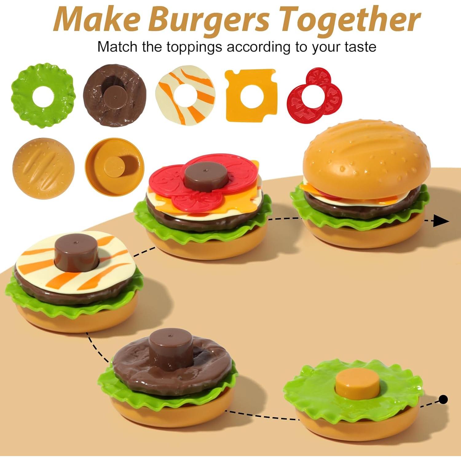 Set de Juguetes de Comida 80 Pcs Rongxing para Niños 3-5 Años