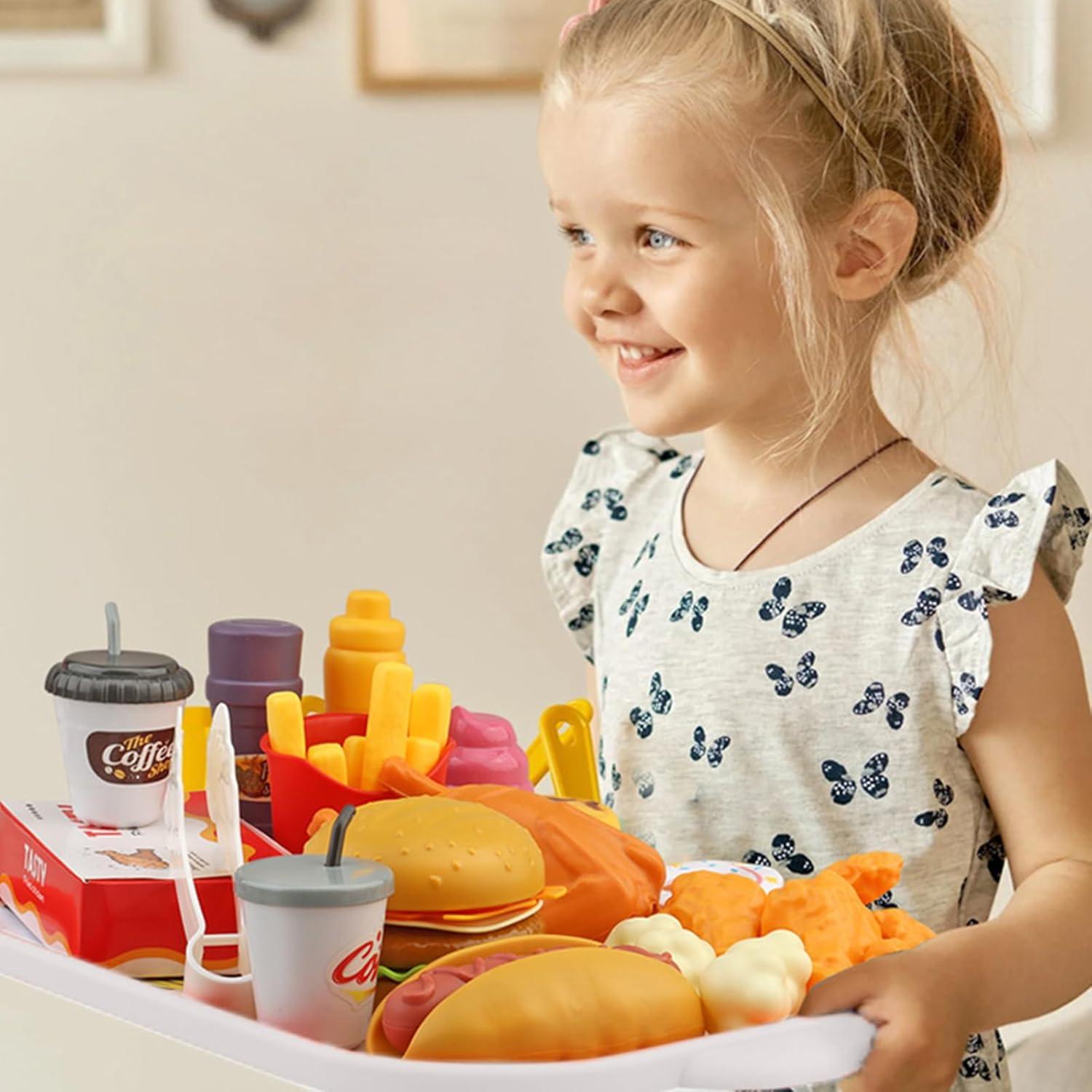 Set de Juguetes de Comida 80 Pcs Rongxing para Niños 3-5 Años