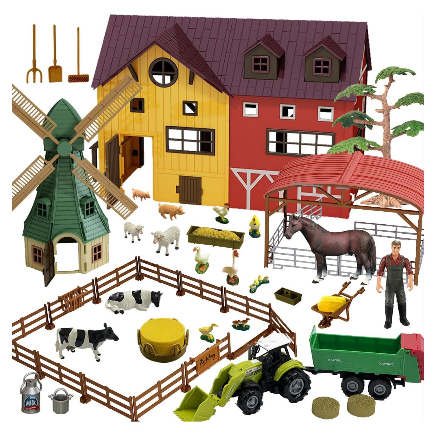 Set de Juguetes de Animales de Granja Peagprav 140 Piezas