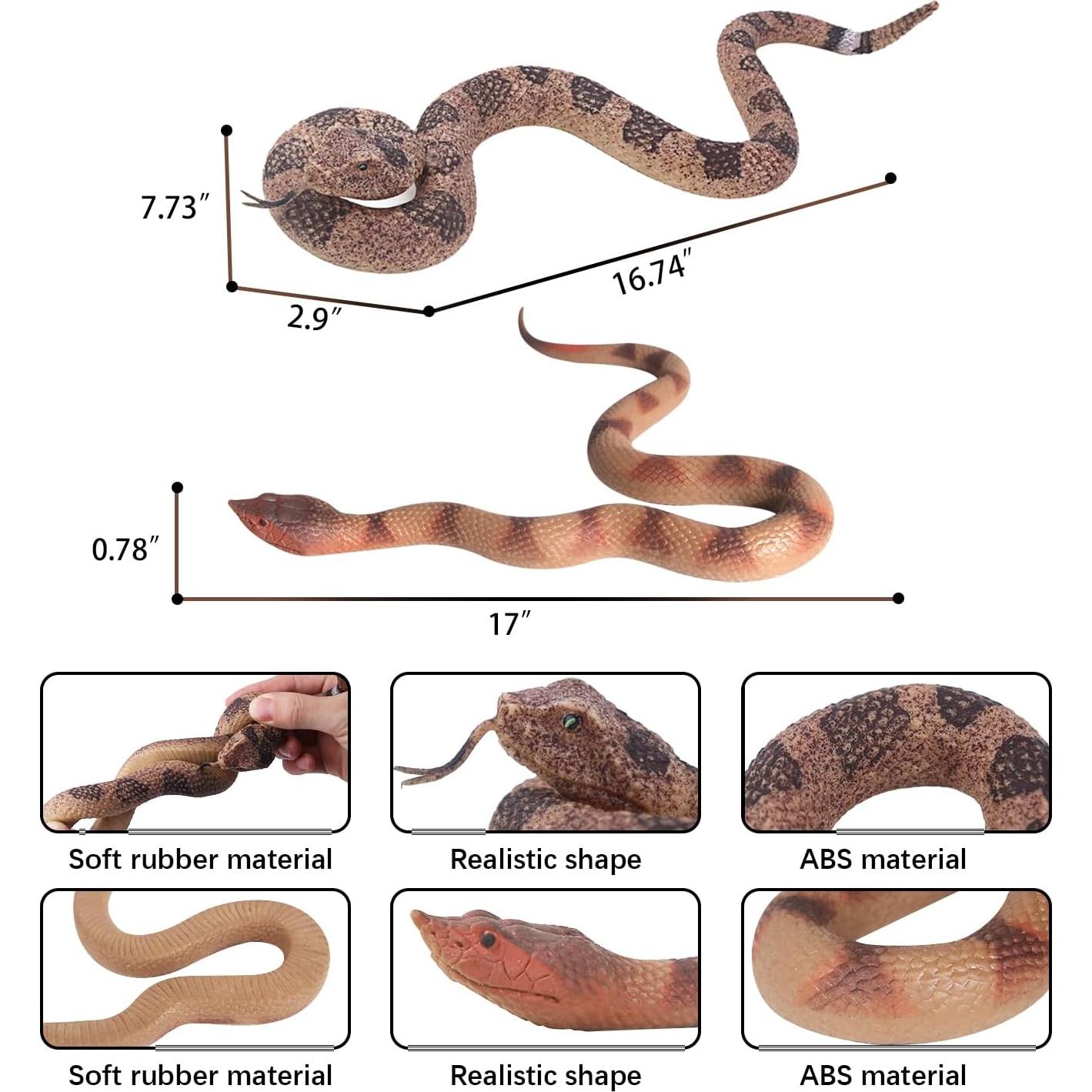 Juguetes de Serpiente Falsa SIENON 2 Pcs Caucho 32 cm