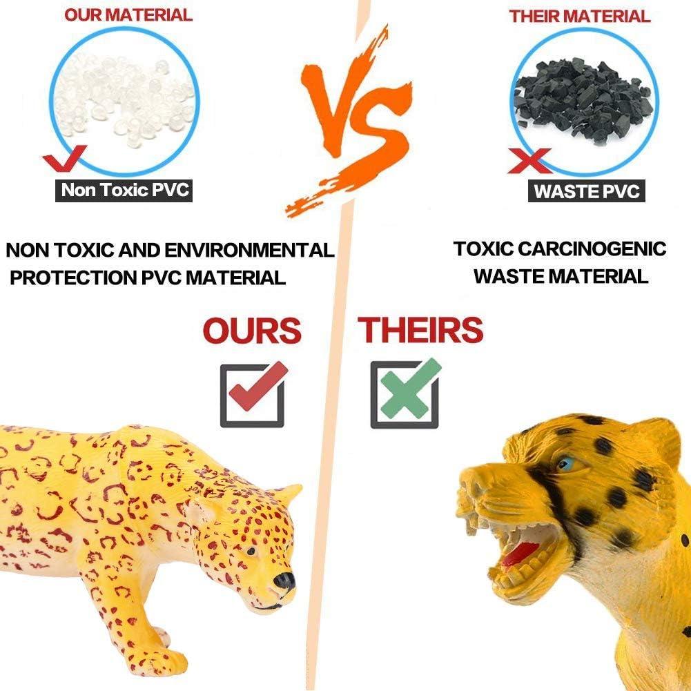 BOLZRA Juego de Animales de Safari 22 Pcs con Alfombrilla