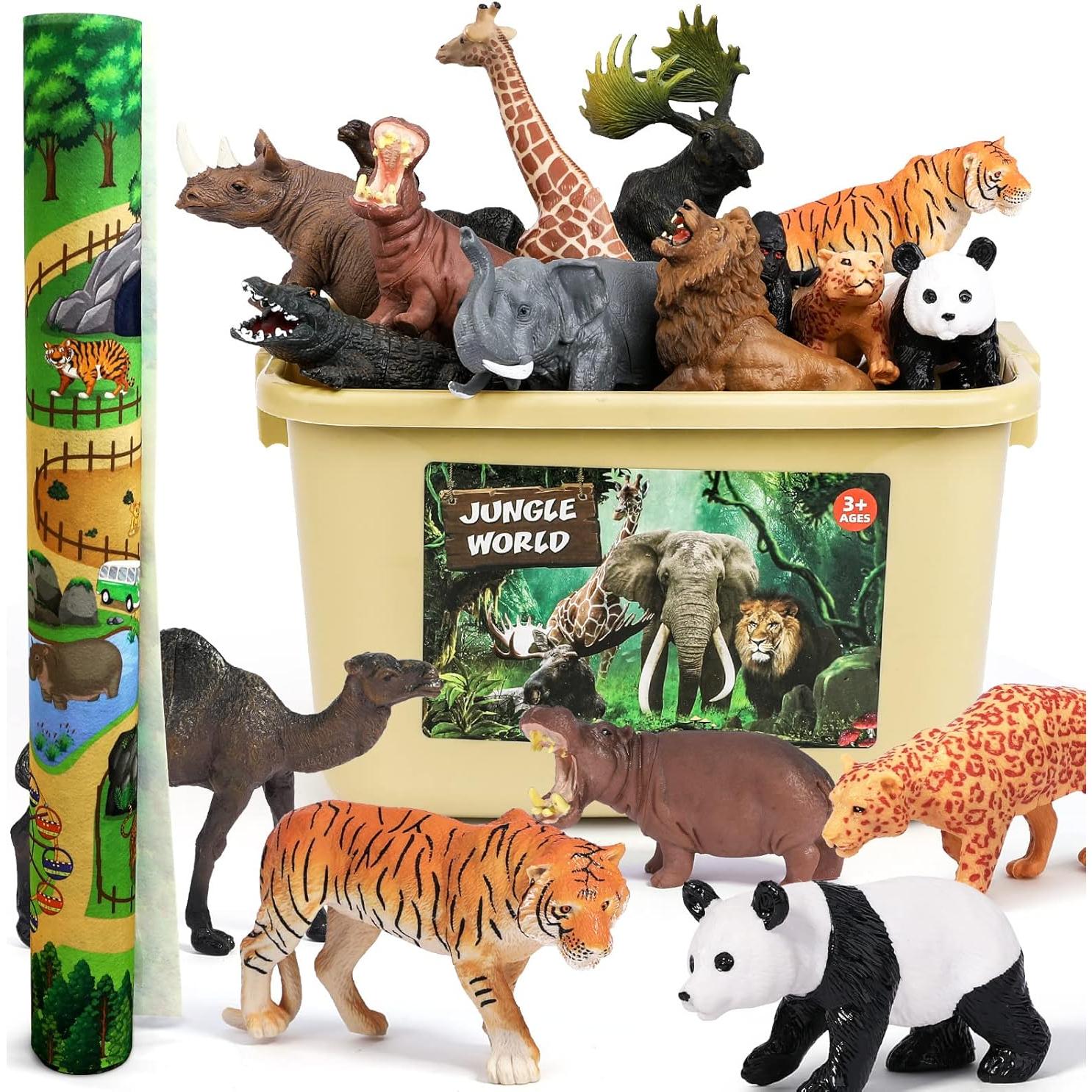 Figuras de Animales Safari FRUSE con Tapete Jumbo 144x98cm