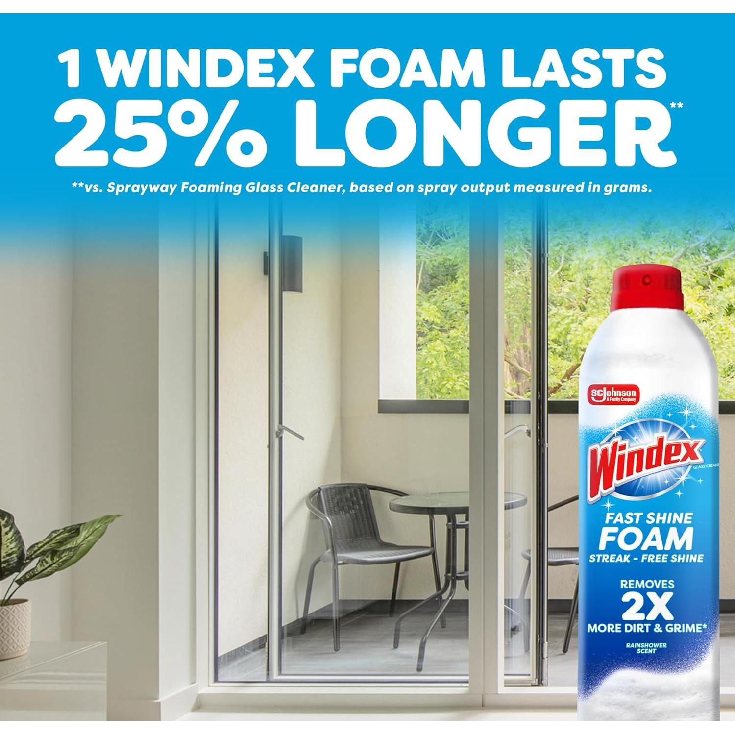 Limpiador de Vidrios Windex Fast Shine Foam 0.56 L Sin Goteo
