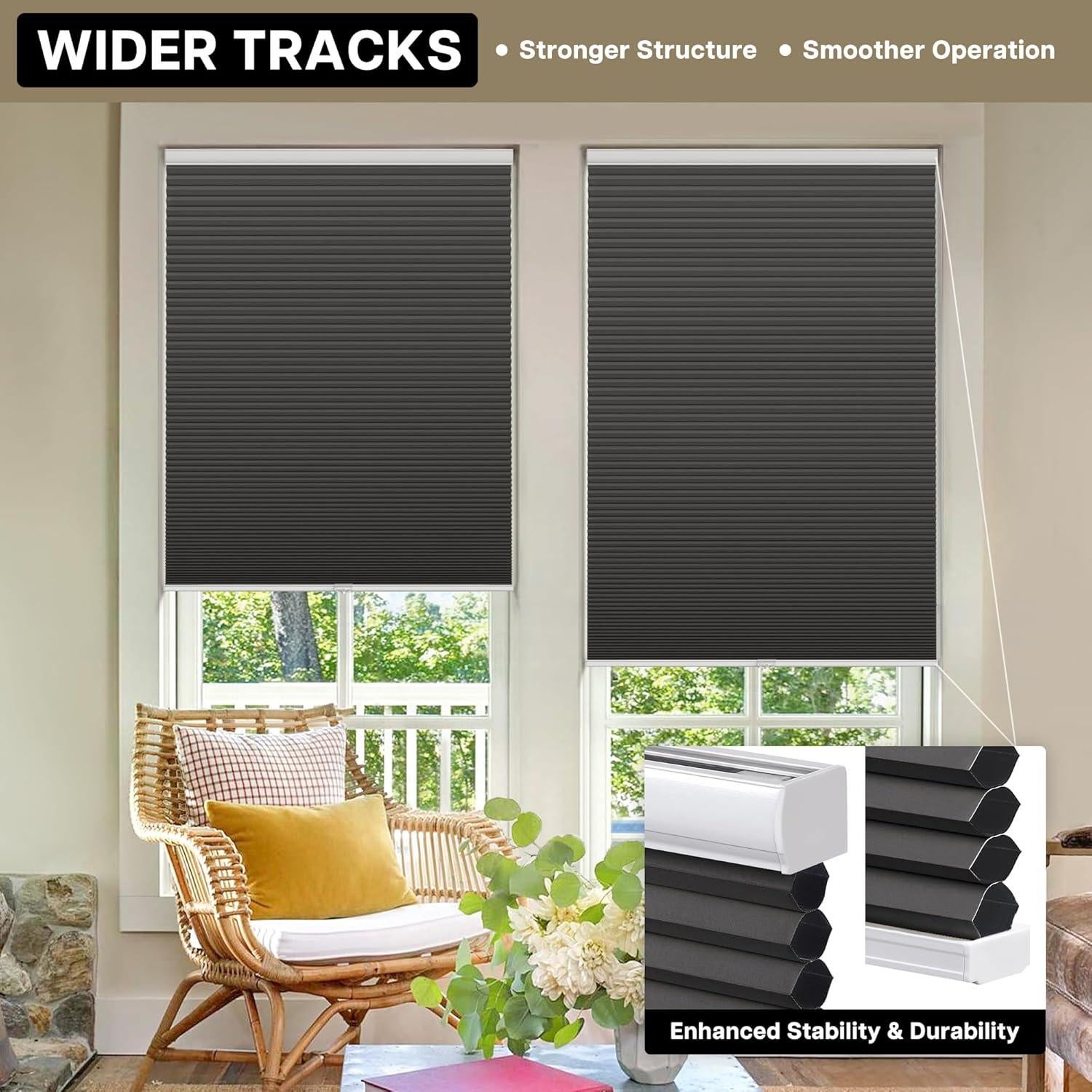 Cortinas Celulares Sin Cuerda LazBlinds 48x91 cm Opacas Negro