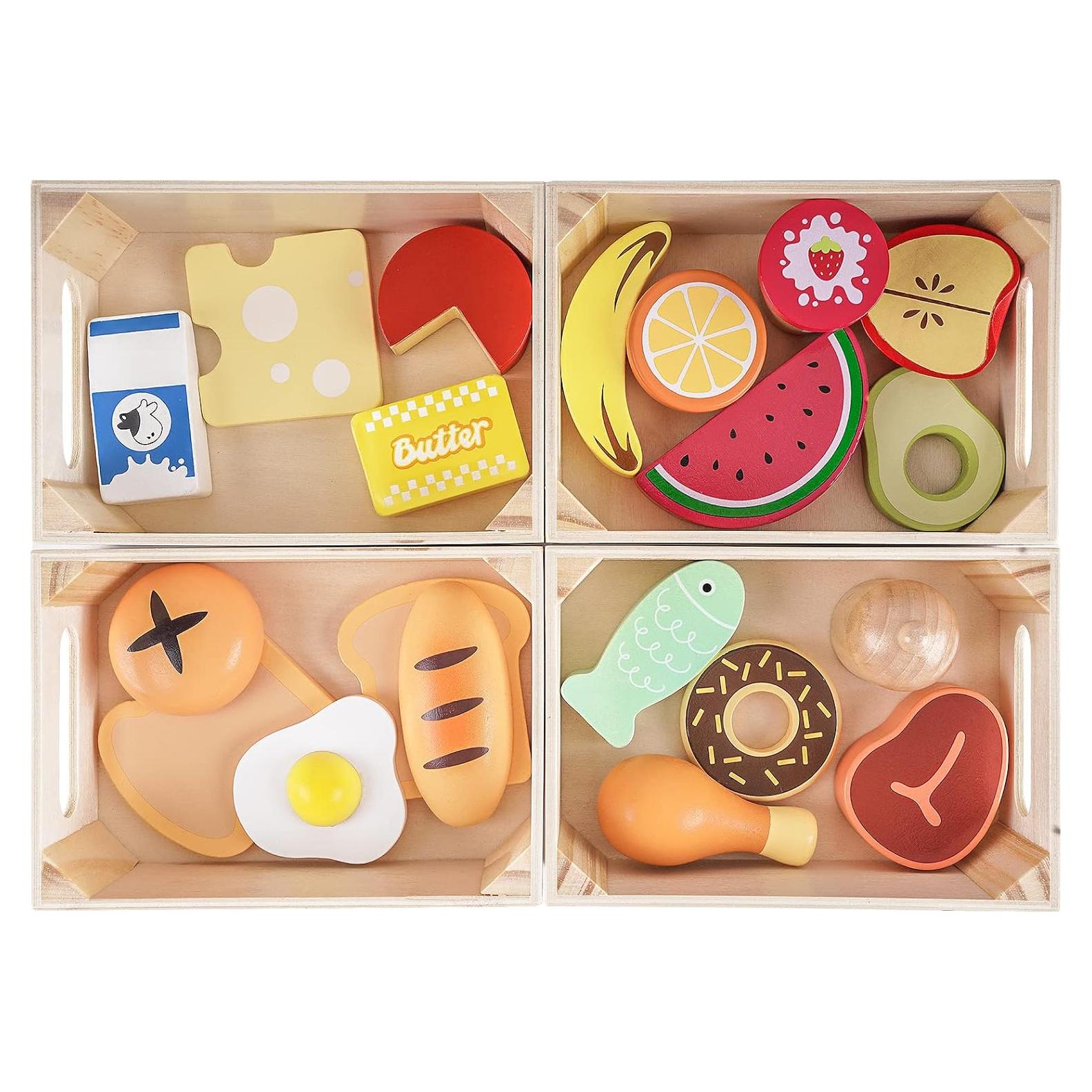 Juego de Comida de Madera KMTJT para Niños 1-3 Años