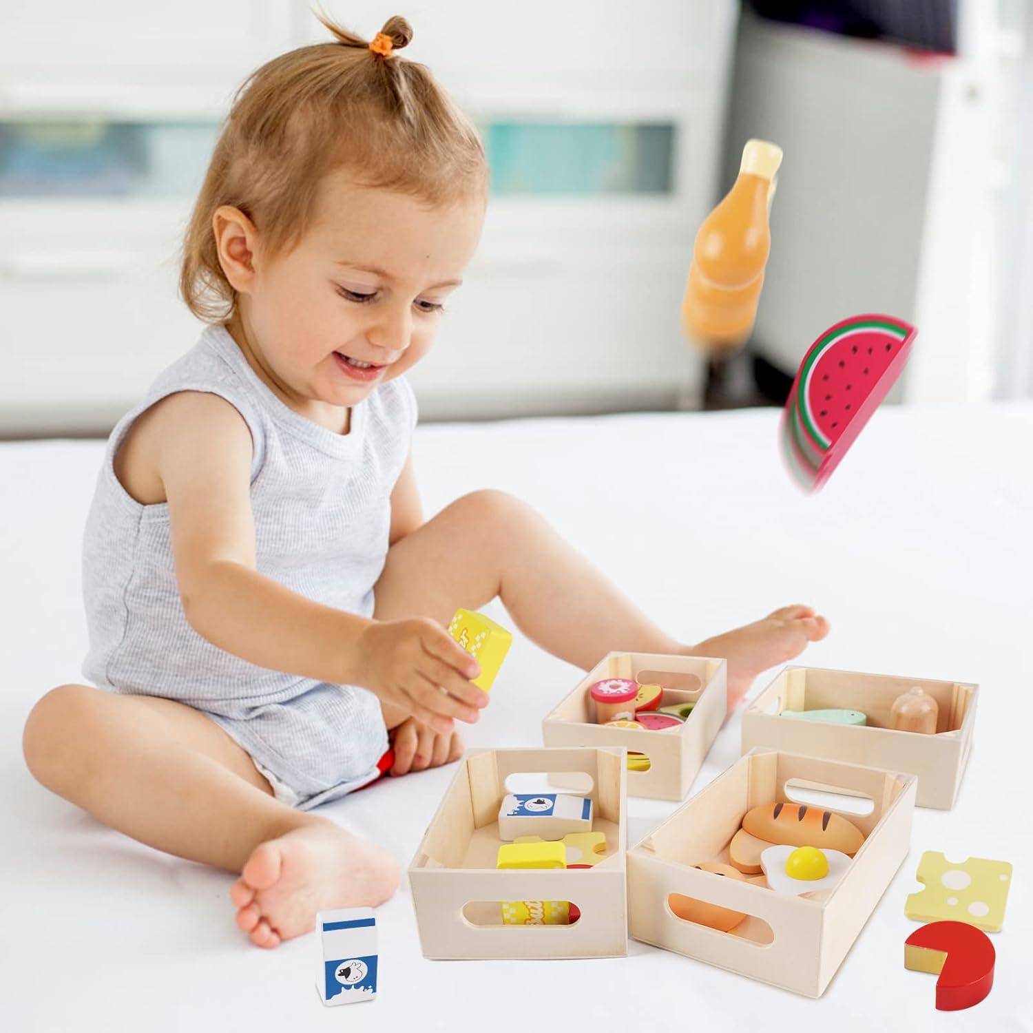 Juego de Comida de Madera KMTJT para Niños 1-3 Años