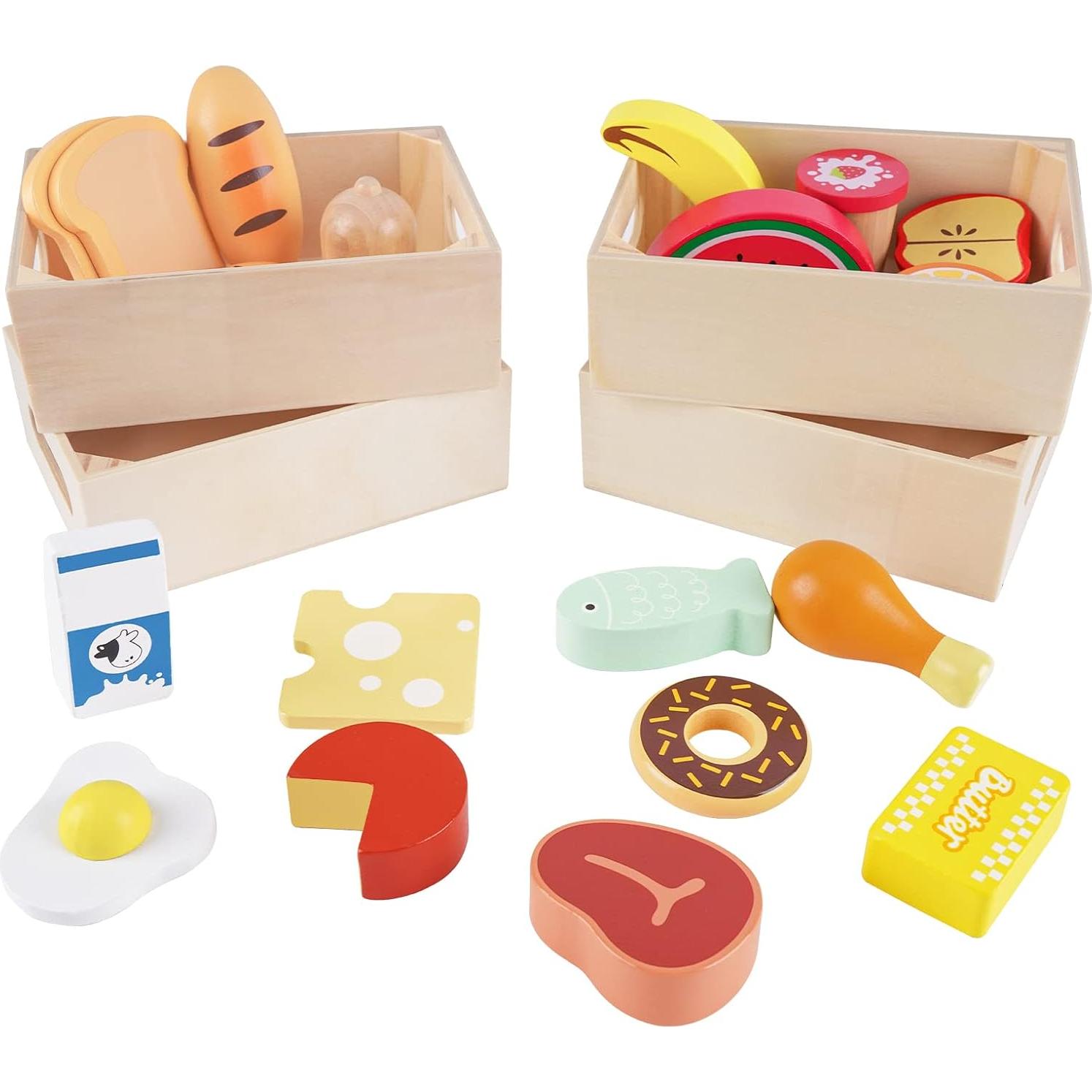 Juego de Comida de Madera KMTJT para Niños 1-3 Años