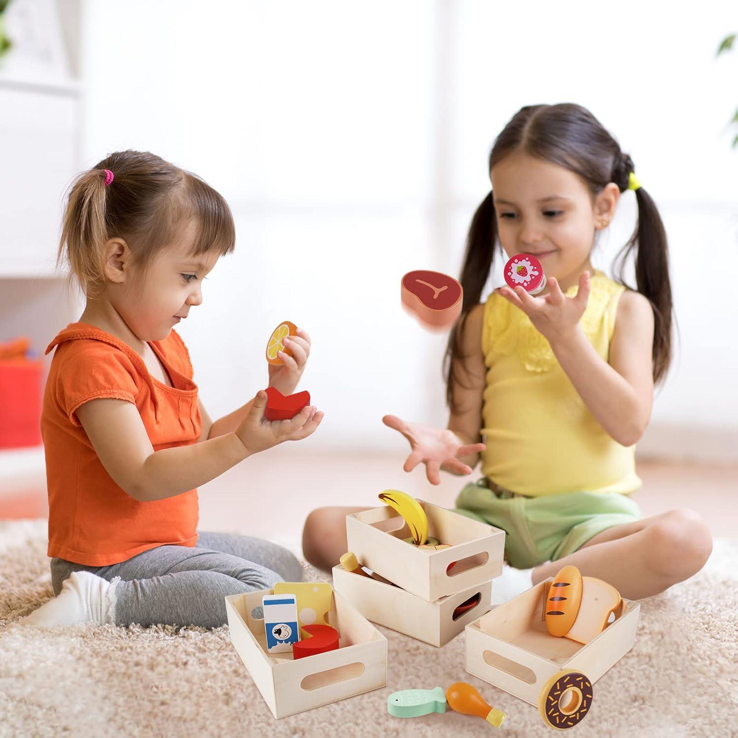 Juego de Comida de Madera KMTJT para Niños 1-3 Años