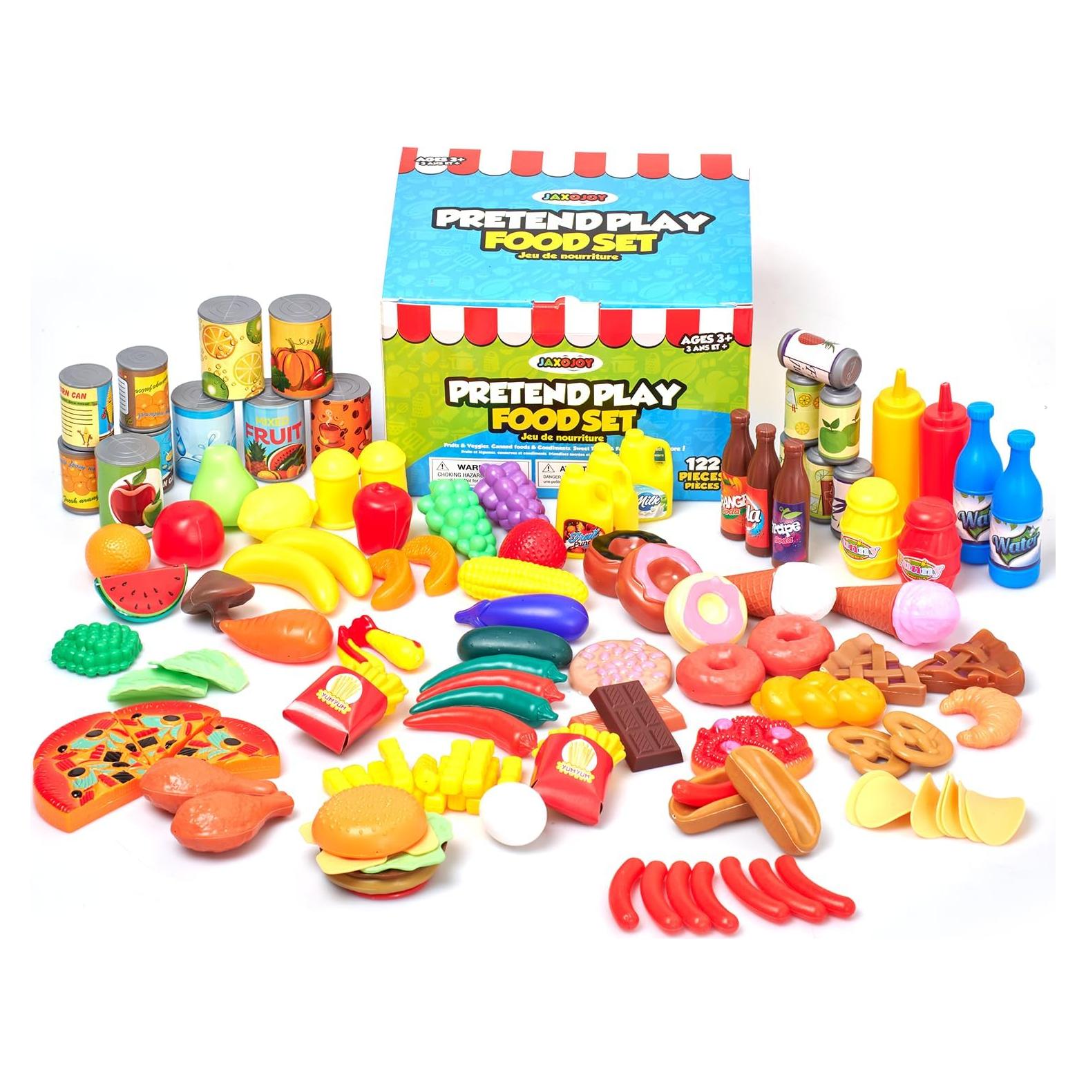 Set de Comida de Juguete Jaxojoy 122 Piezas Cocina Infantil