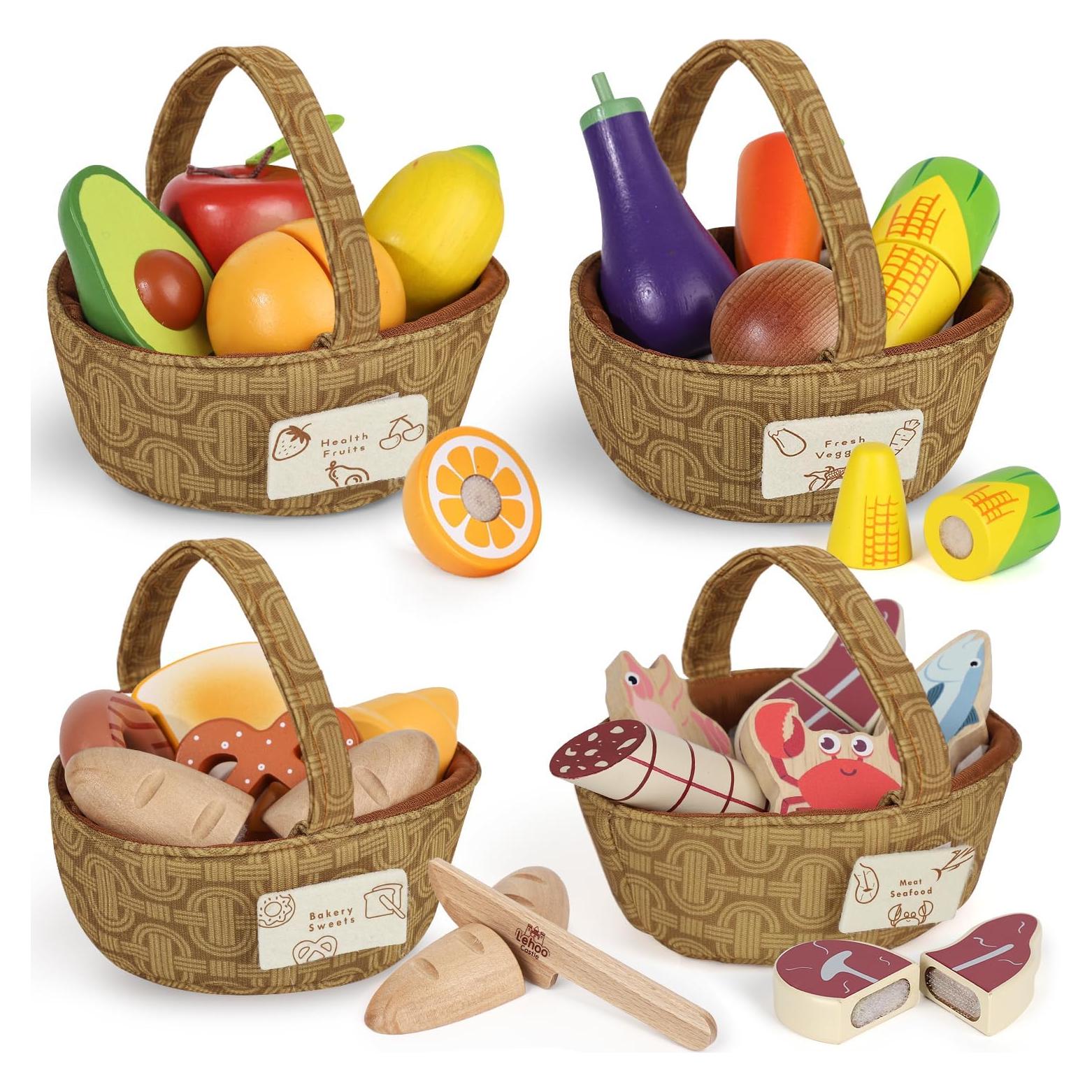 Juego de Comida de Madera Lehoo Castle para Niños 3-5 Años