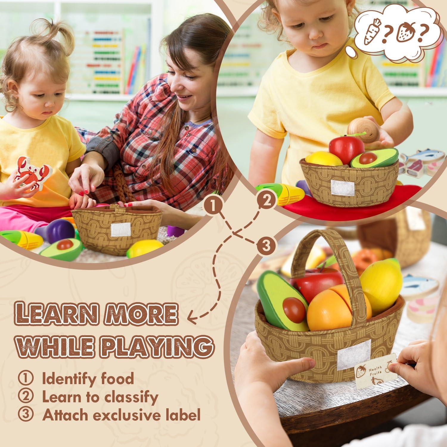 Juego de Comida de Madera Lehoo Castle para Niños 3-5 Años