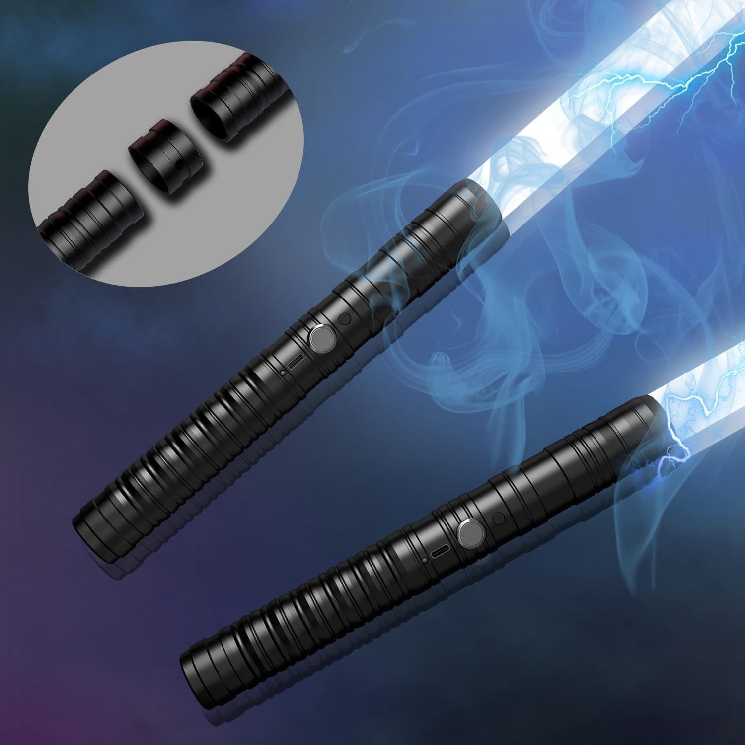 Sables de Luz Oueyes Tipo-C Doble Hoja 16 Colores 78,74 cm