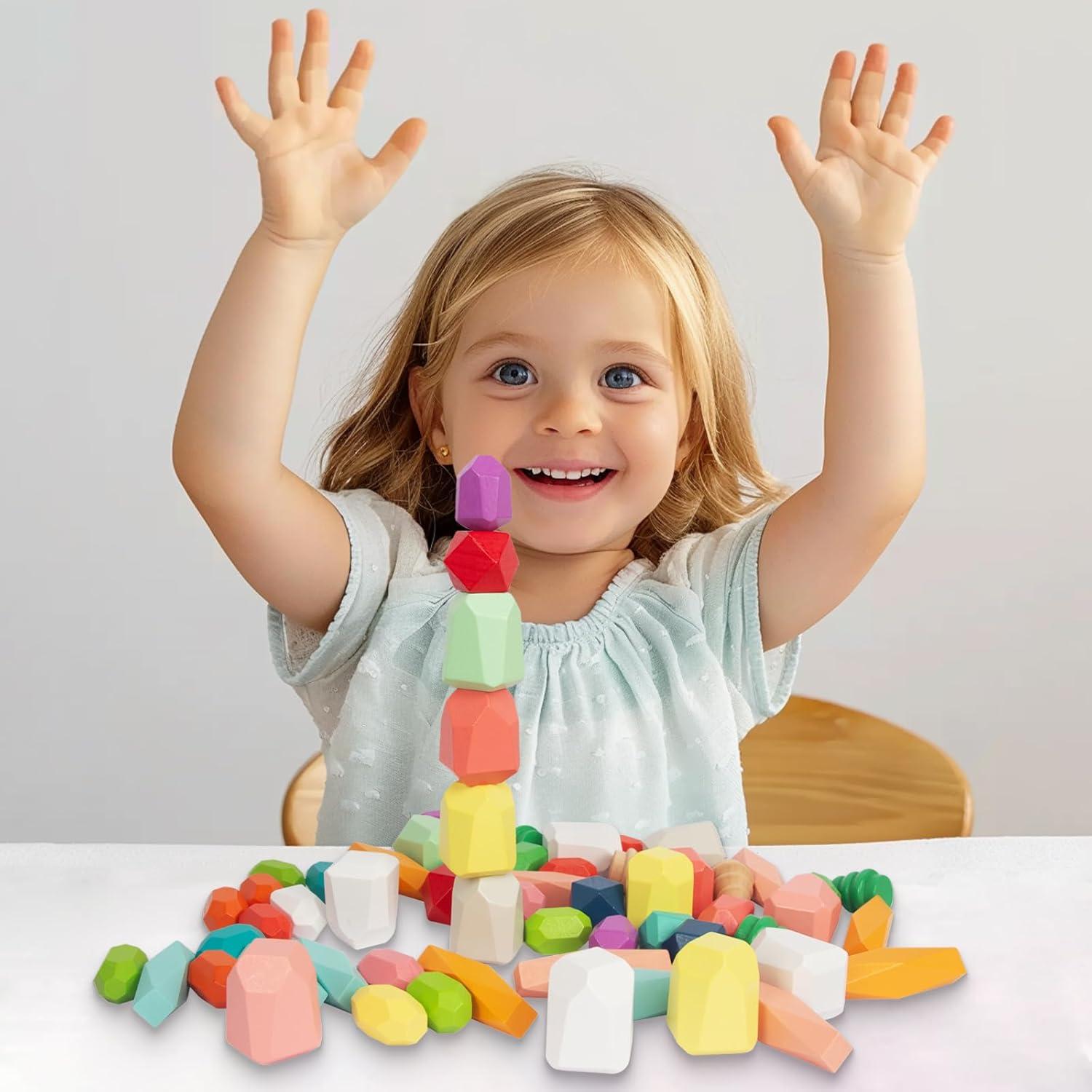 Juego de Bloques de Madera 48 PCS Montessori WOODENFUN