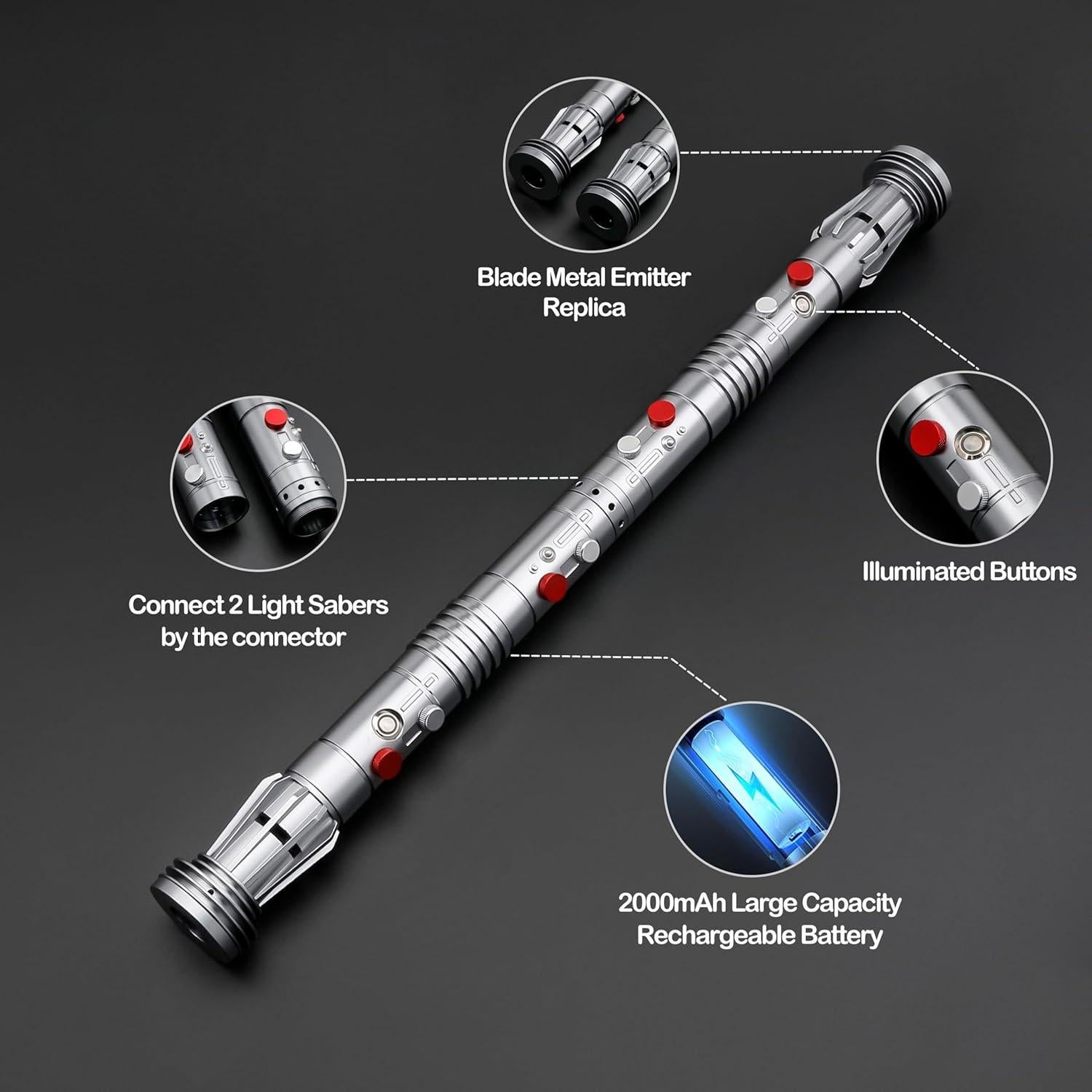 Sable de Luz Kolulere Doble Hoja 12 Colores RGB 2 en 1