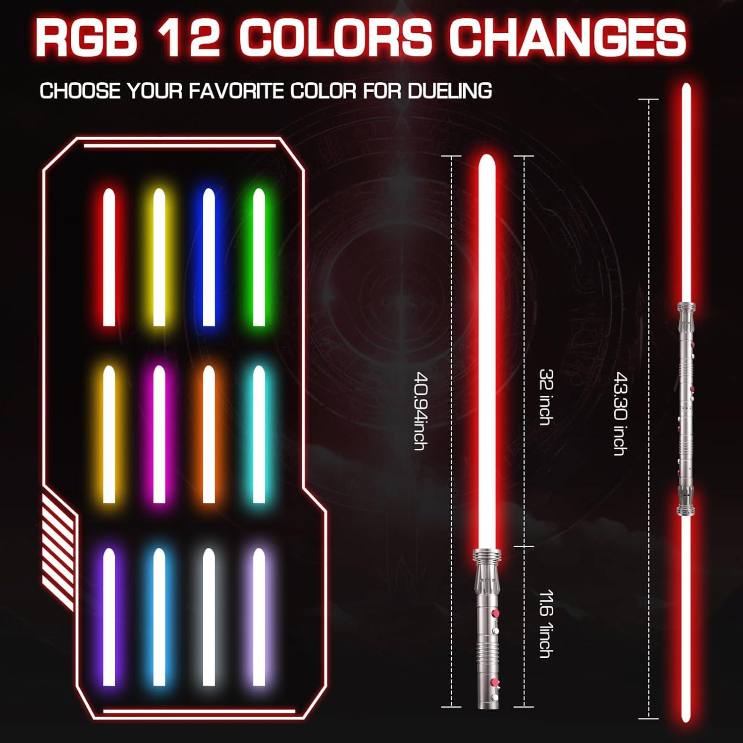 Sable de Luz Kolulere Doble Hoja 12 Colores RGB 2 en 1