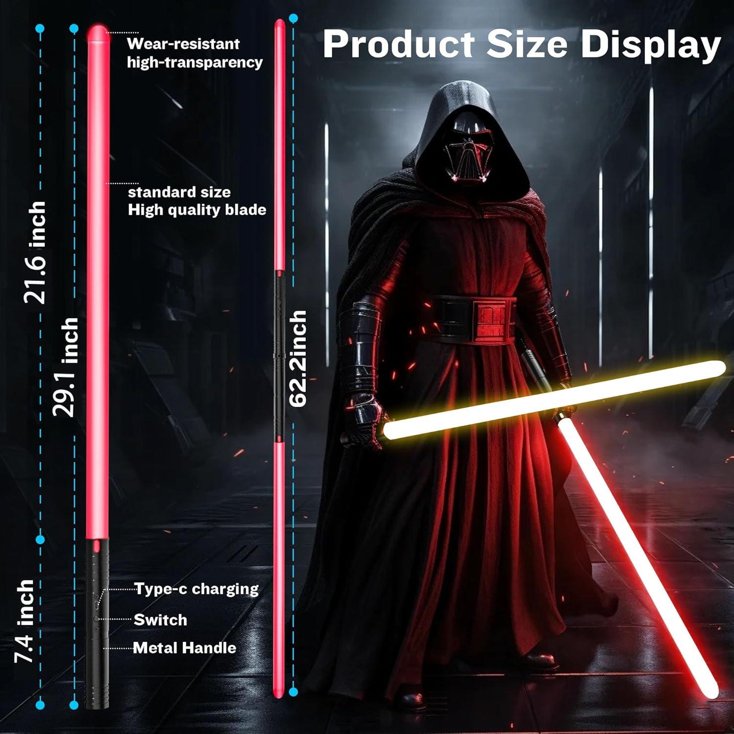 Paquete de 2 Sables de Luz LCMAOKE 15 Colores 4 Modos