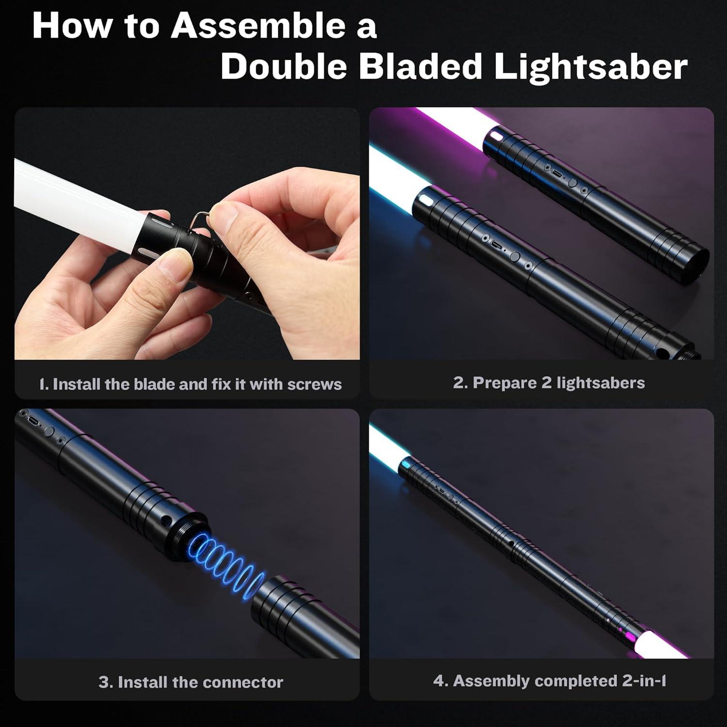 Paquete de 2 Sables de Luz LCMAOKE 15 Colores 4 Modos