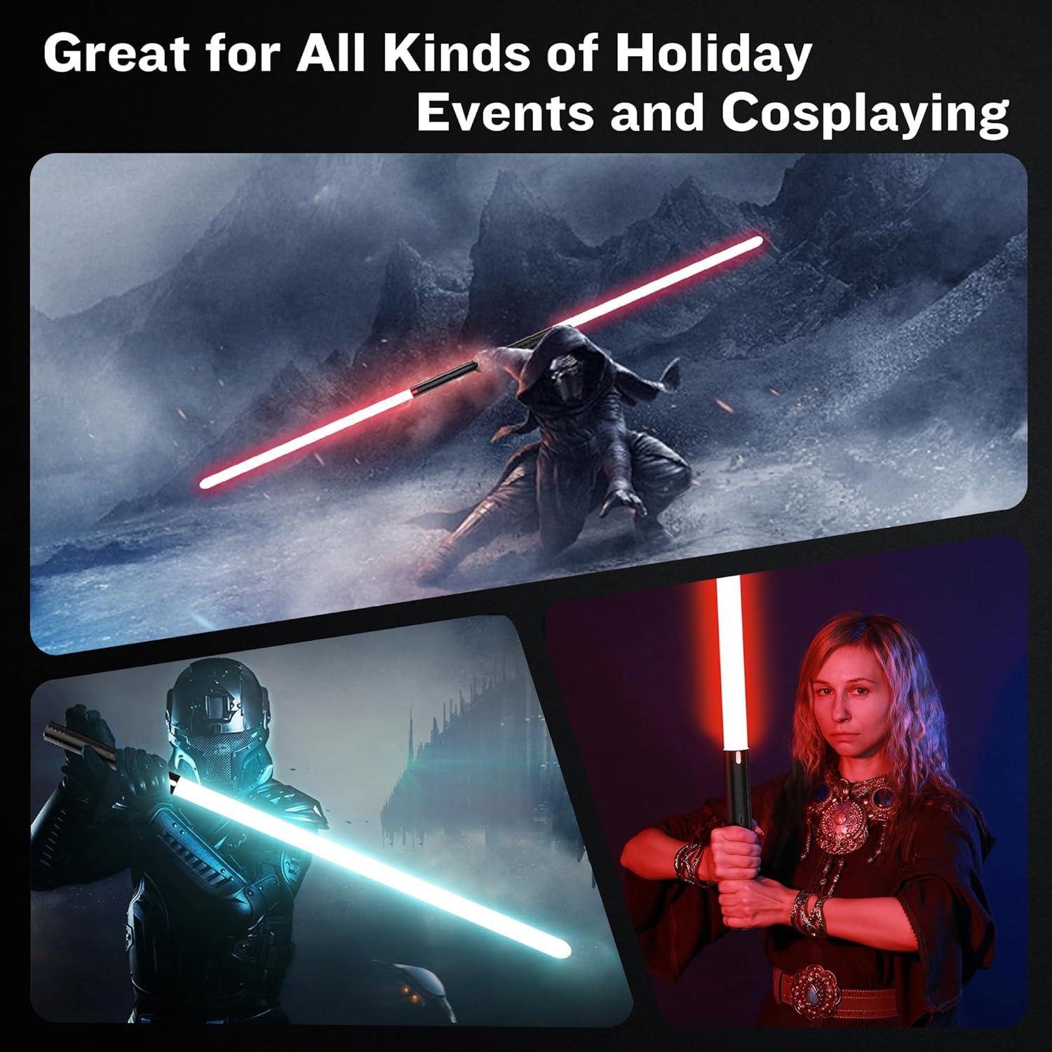 Paquete de 2 Sables de Luz LCMAOKE 15 Colores 4 Modos