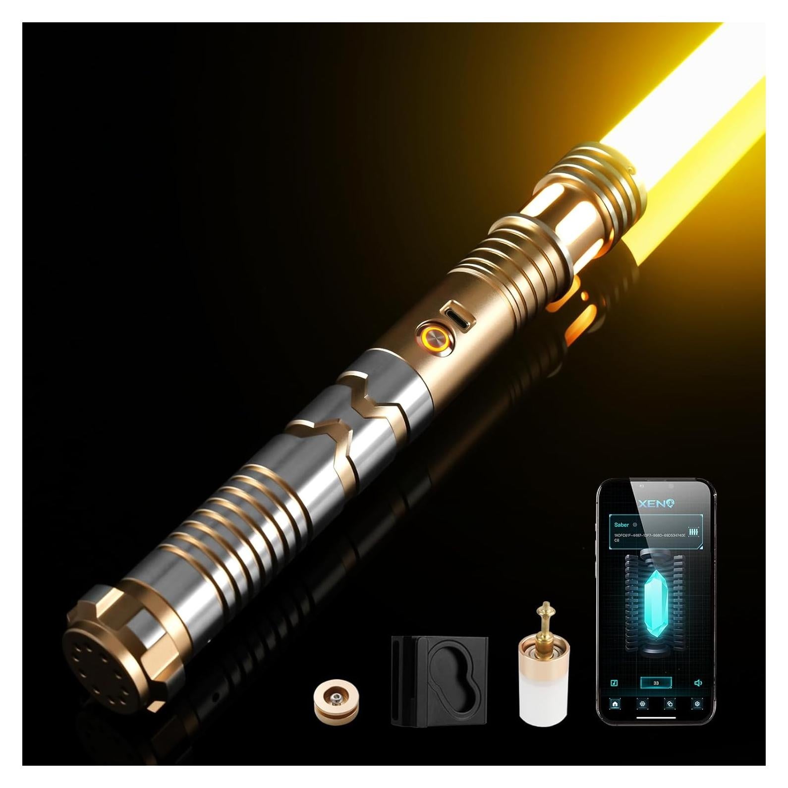 Sable de Luz CUSTOM SABER 116 cm Oro con Control de Movimiento
