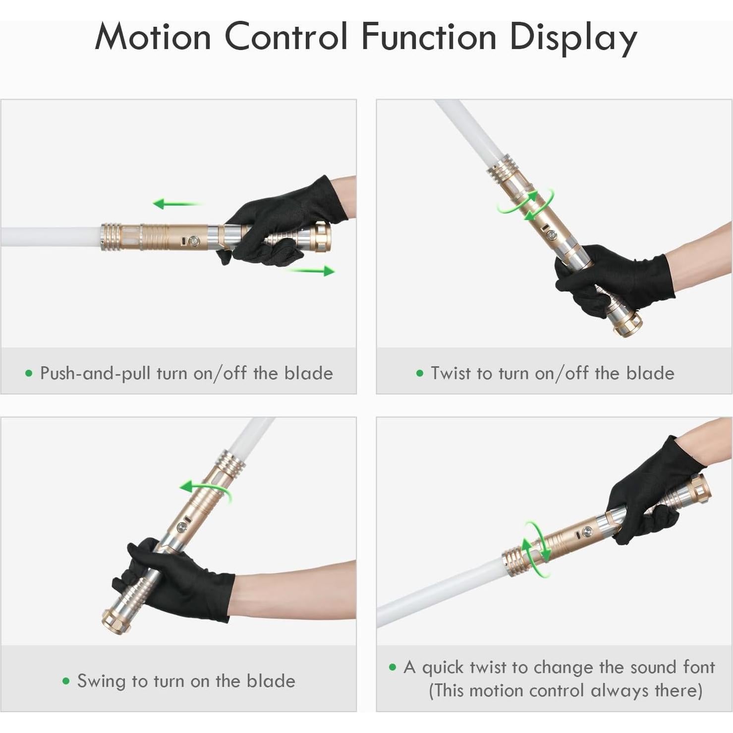 Sable de Luz CUSTOM SABER 116 cm Oro con Control de Movimiento