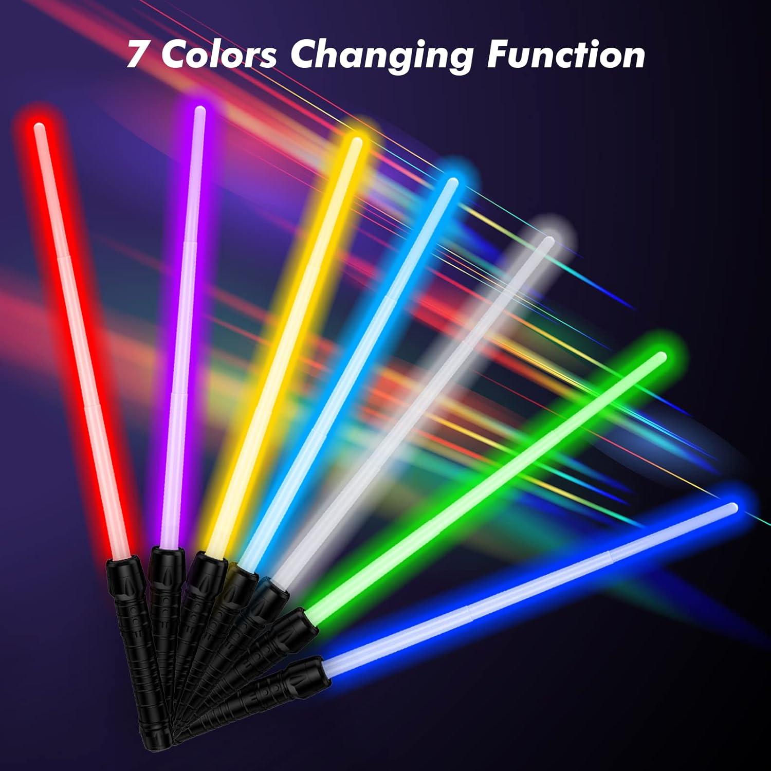 Sable de Luz Telescópico Niños 42-81 cm 7 Colores Sonido
