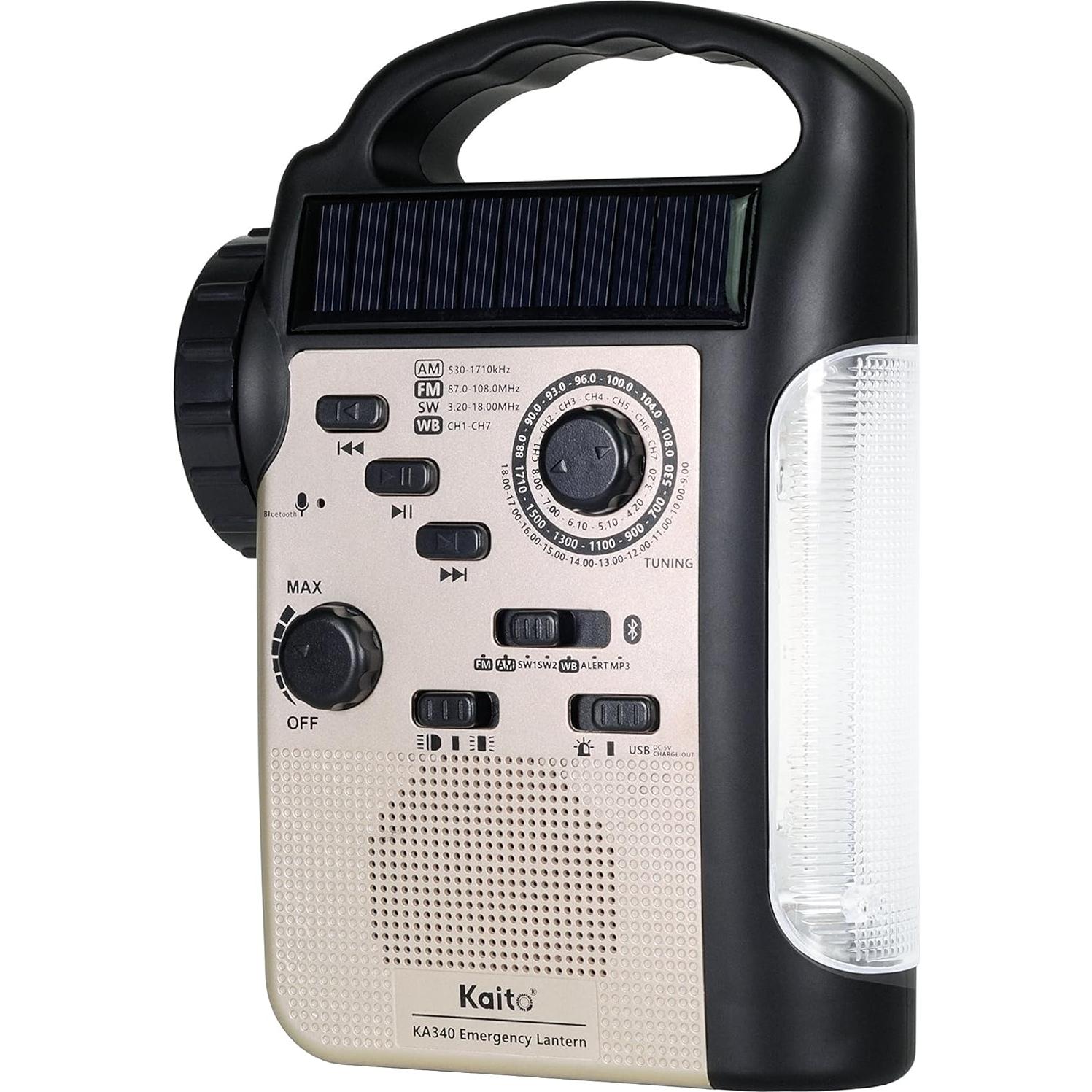 Linterna de Camping Kaito KA340 Solar Dynamo LED Radio Bluetooth