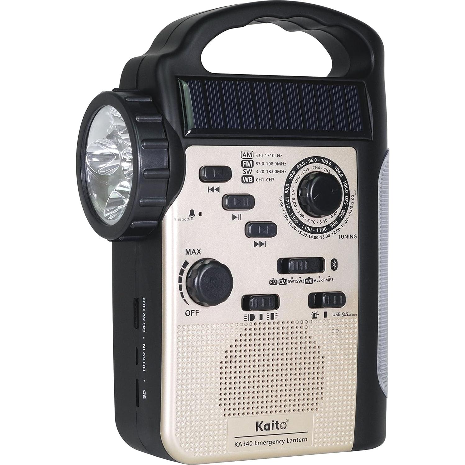 Linterna de Camping Kaito KA340 Solar Dynamo LED Radio Bluetooth
