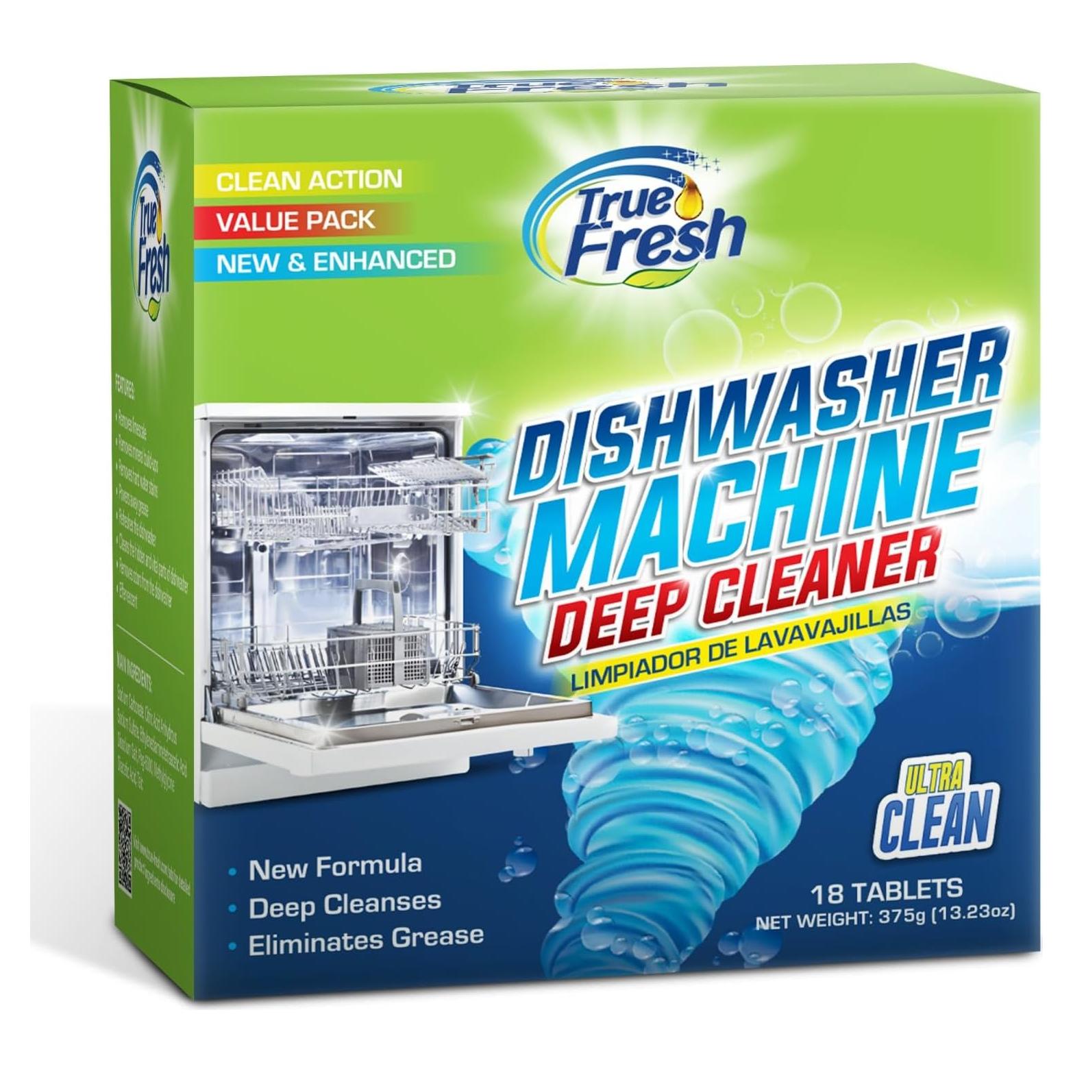 Tabletas Limpiadoras True Fresh 18-Pack 20g - Desodorante y Desincrustante para Lavavajillas