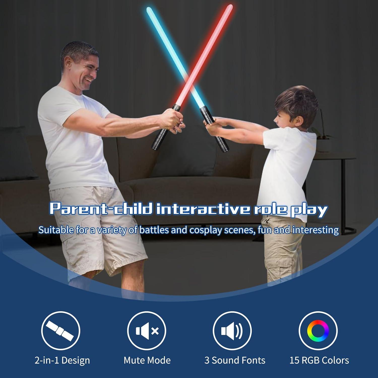 Sable de Luz 2 en 1 Zlangsport 15 Colores RGB con Sonido