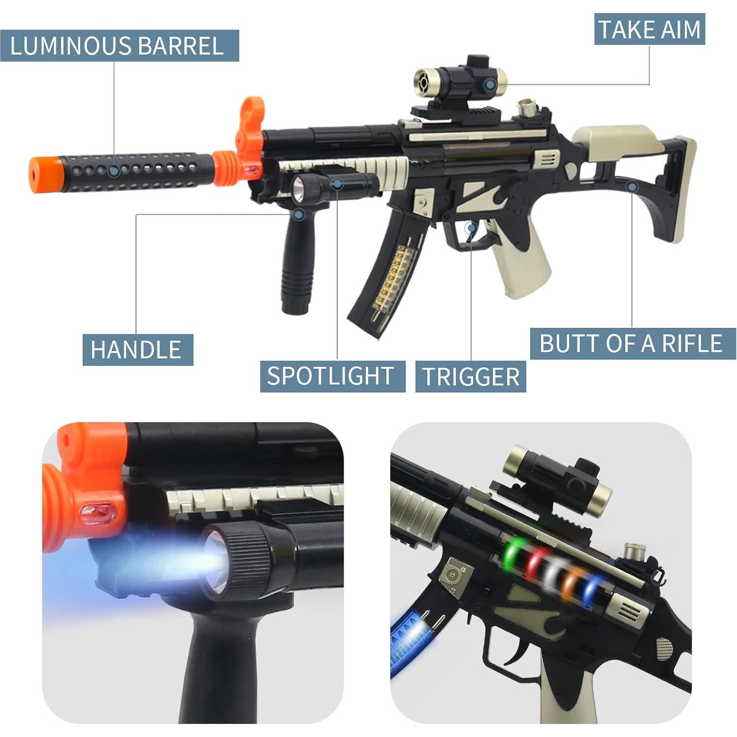 Linterna MP5 Apple Star con luces y sonidos para niños