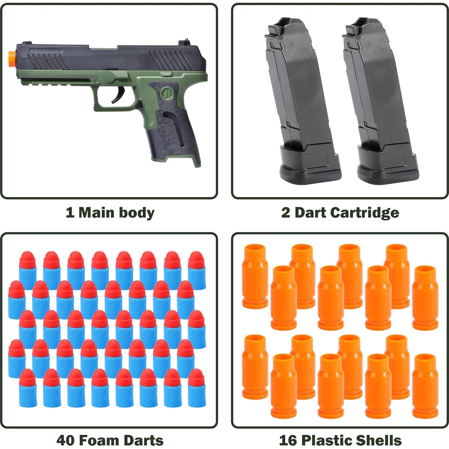 Lanzador de Balas Blandas Yewdrum con 40 Proyectiles y 16 Carcasas