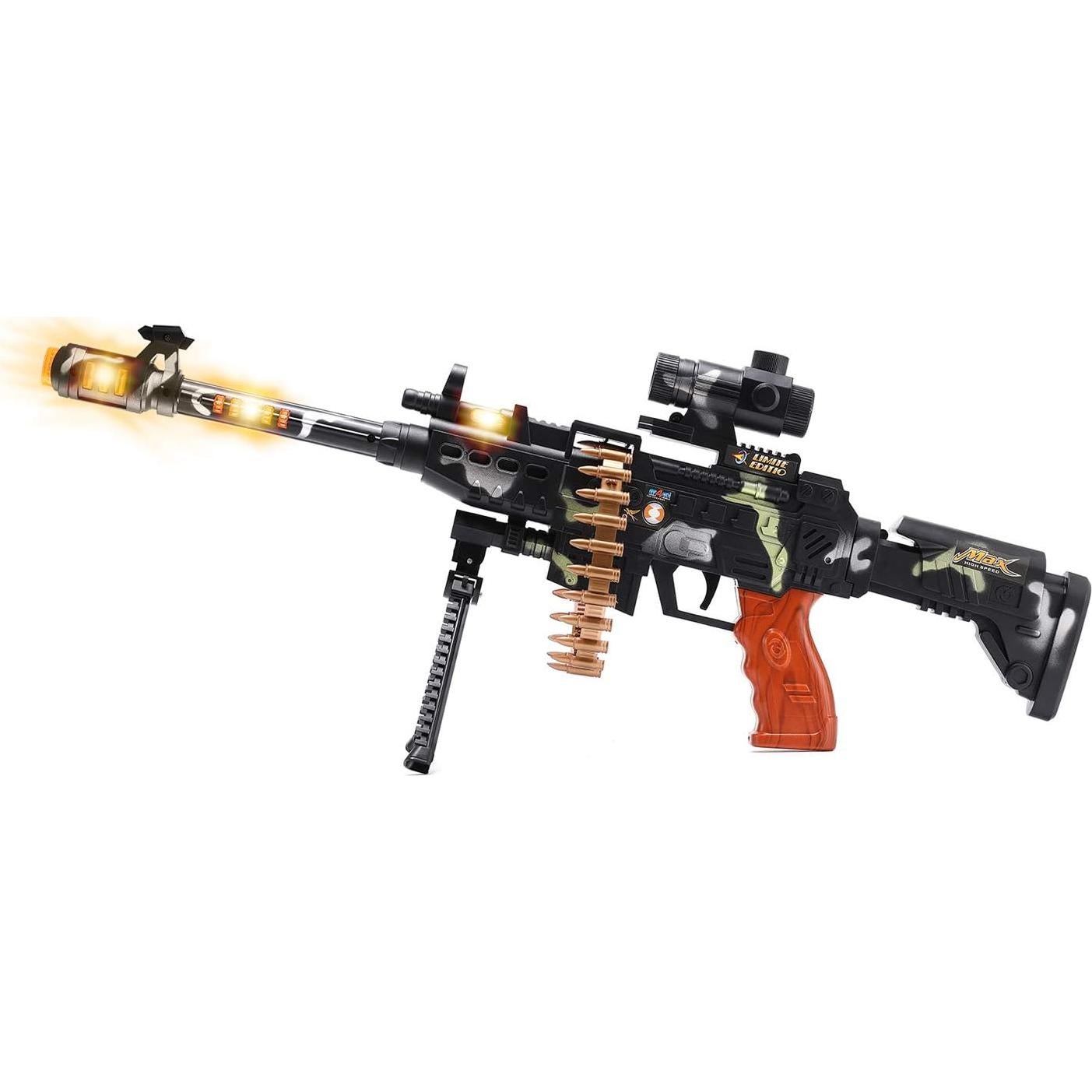 Juguete Ametralladora Militar Walnut Li con Luces y Sonido