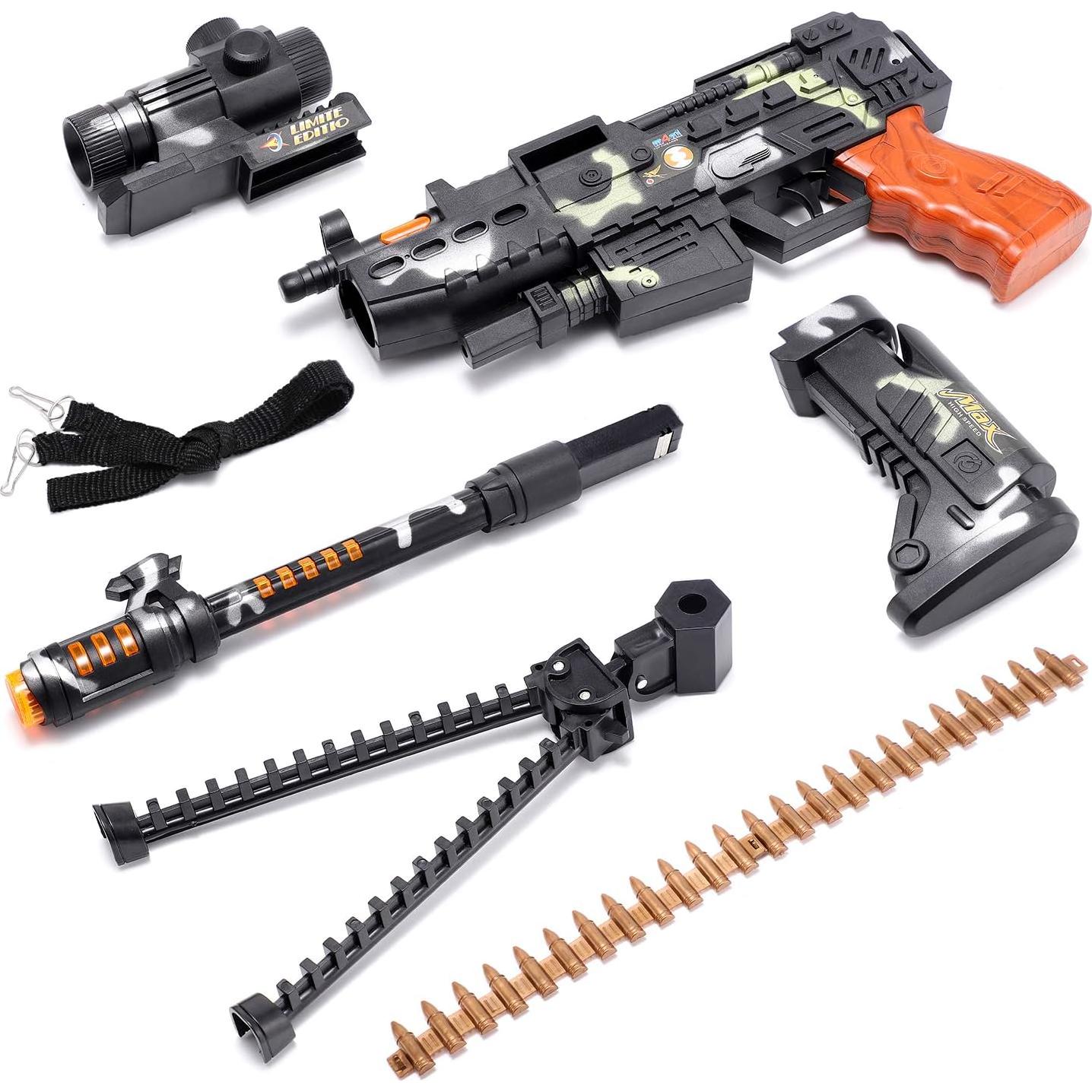 Juguete Ametralladora Militar Walnut Li con Luces y Sonido