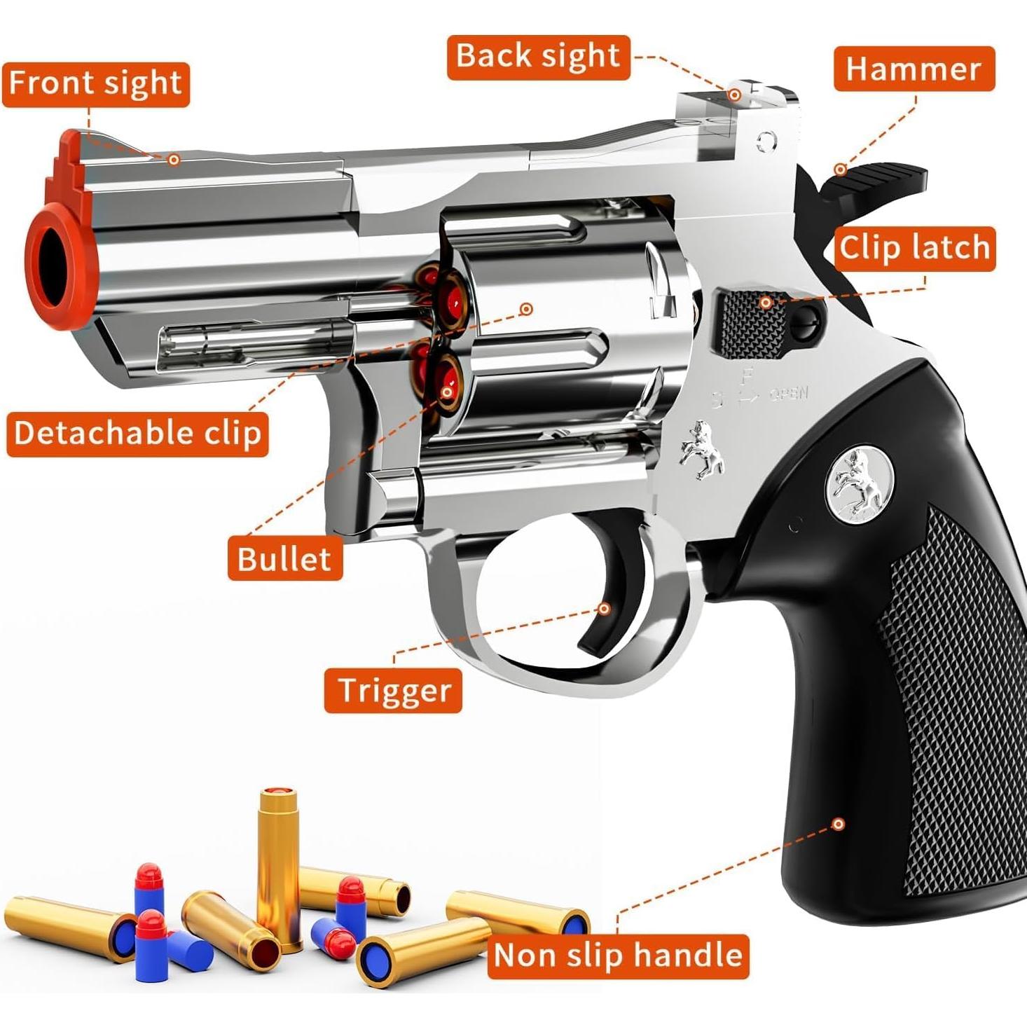 Revolver de Juguete Monochildoing con Balas Blandas 272g