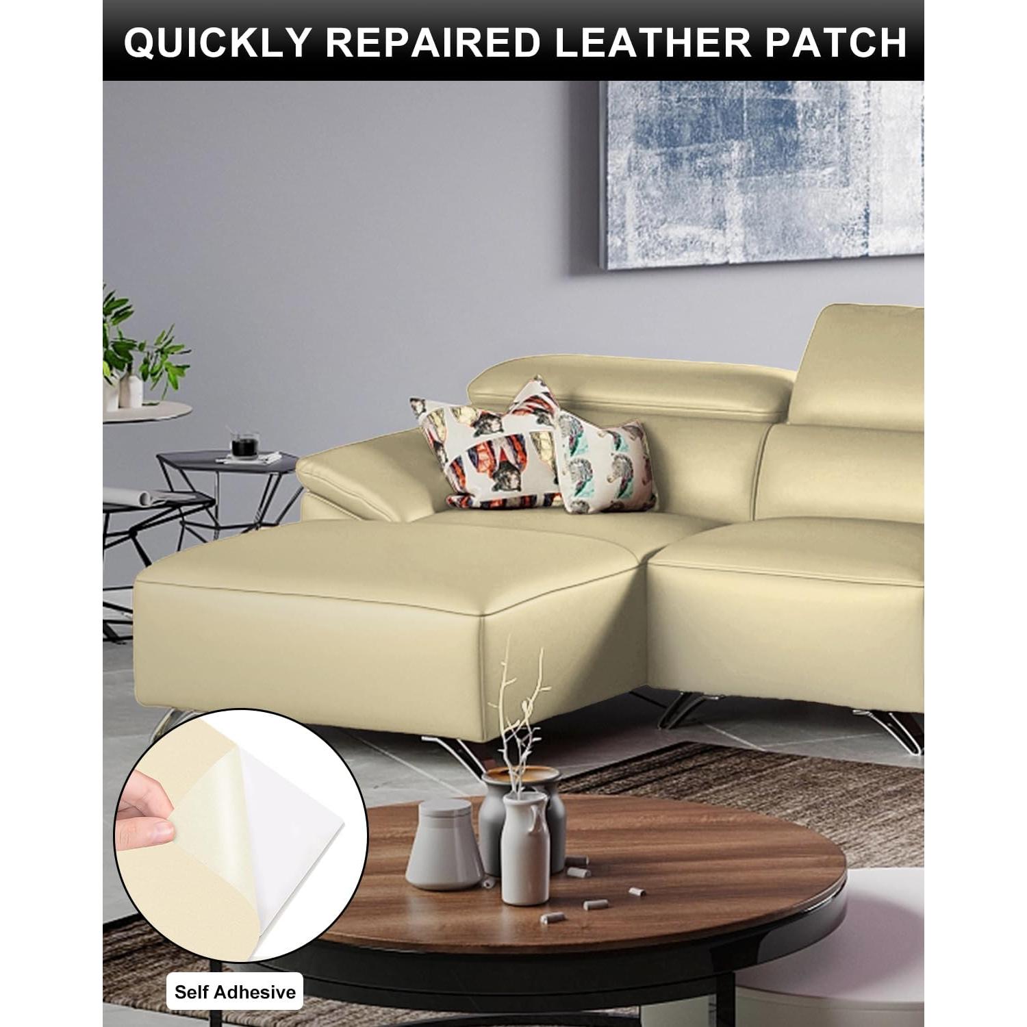 Parche de Reparación de Cuero Numola 7.62x10.16 cm Beige