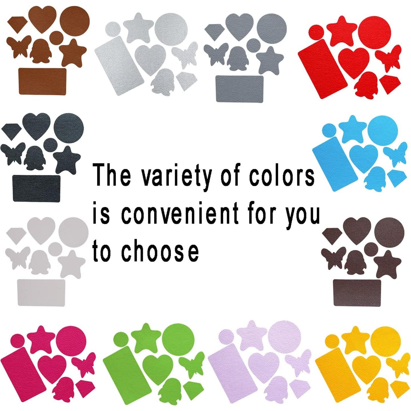 8 Parches de Reparación de Cuero Autoadhesivos Guokuai - Negro