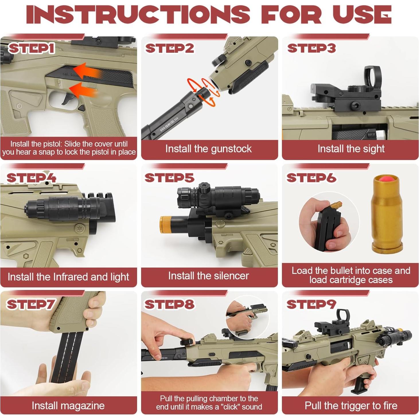 Pistola de Balas Blandas Spcozgil con Expulsión de Casquillos