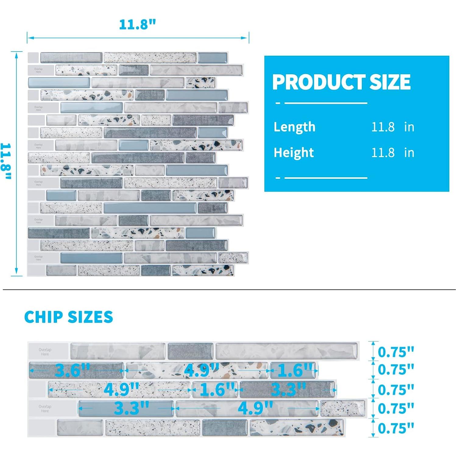 Azulejos Autoadhesivos Art3d 30x30cm - 10 Hojas Mármol