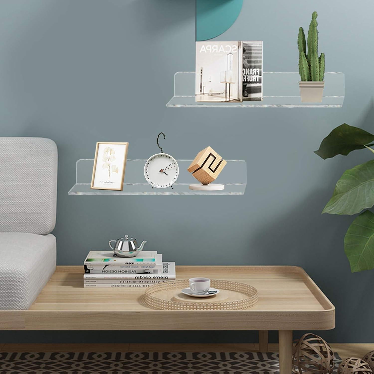 Estantes Flotantes Acrílicos Weiai 30.48x15.01 cm, Juego de 2