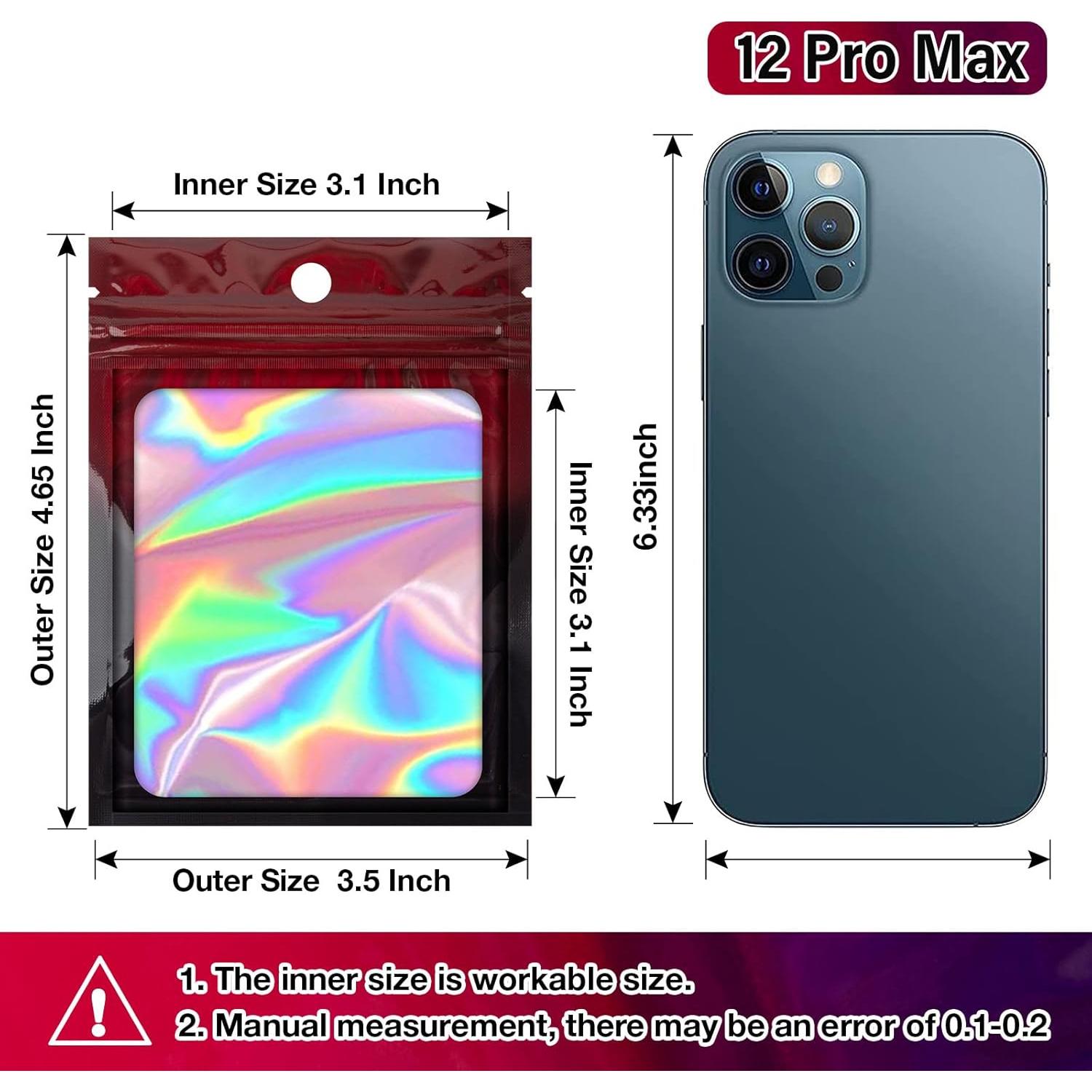 Bolsas de Empaque Reutilizables HOUSIM 100 Piezas Holográfico 8.9x11.9 cm