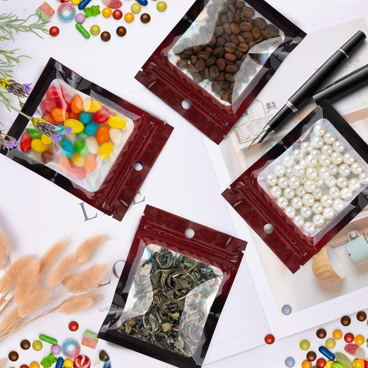 Bolsas de Empaque Reutilizables HOUSIM 100 Piezas Holográfico 8.9x11.9 cm