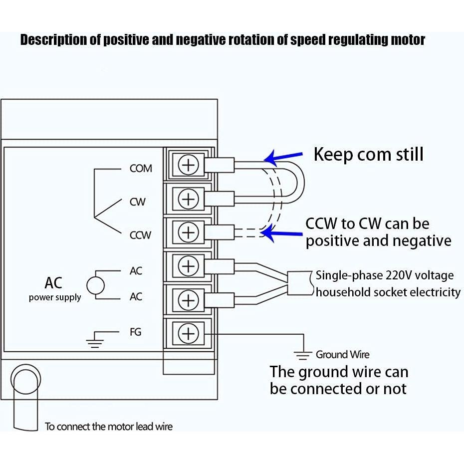 Motor Eléctrico Monofásico 60W 110V Reversible con Controlador