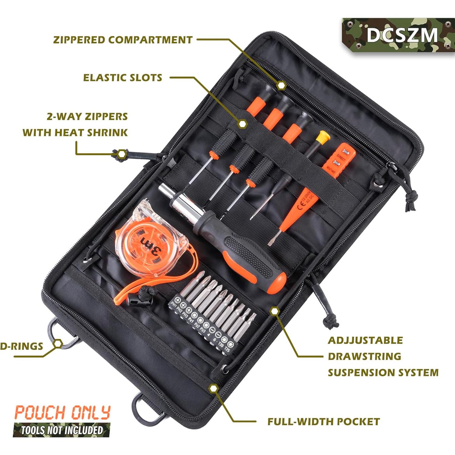 Bolsa Táctica Molle DCSZM Negra 21.8x19.3x3.2cm Nylon