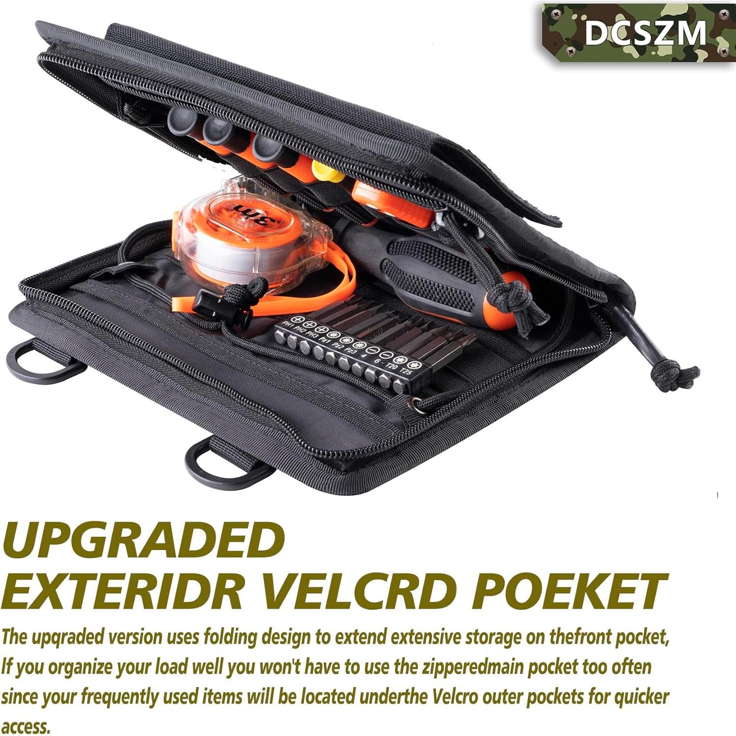 Bolsa Táctica Molle DCSZM Negra 21.8x19.3x3.2cm Nylon