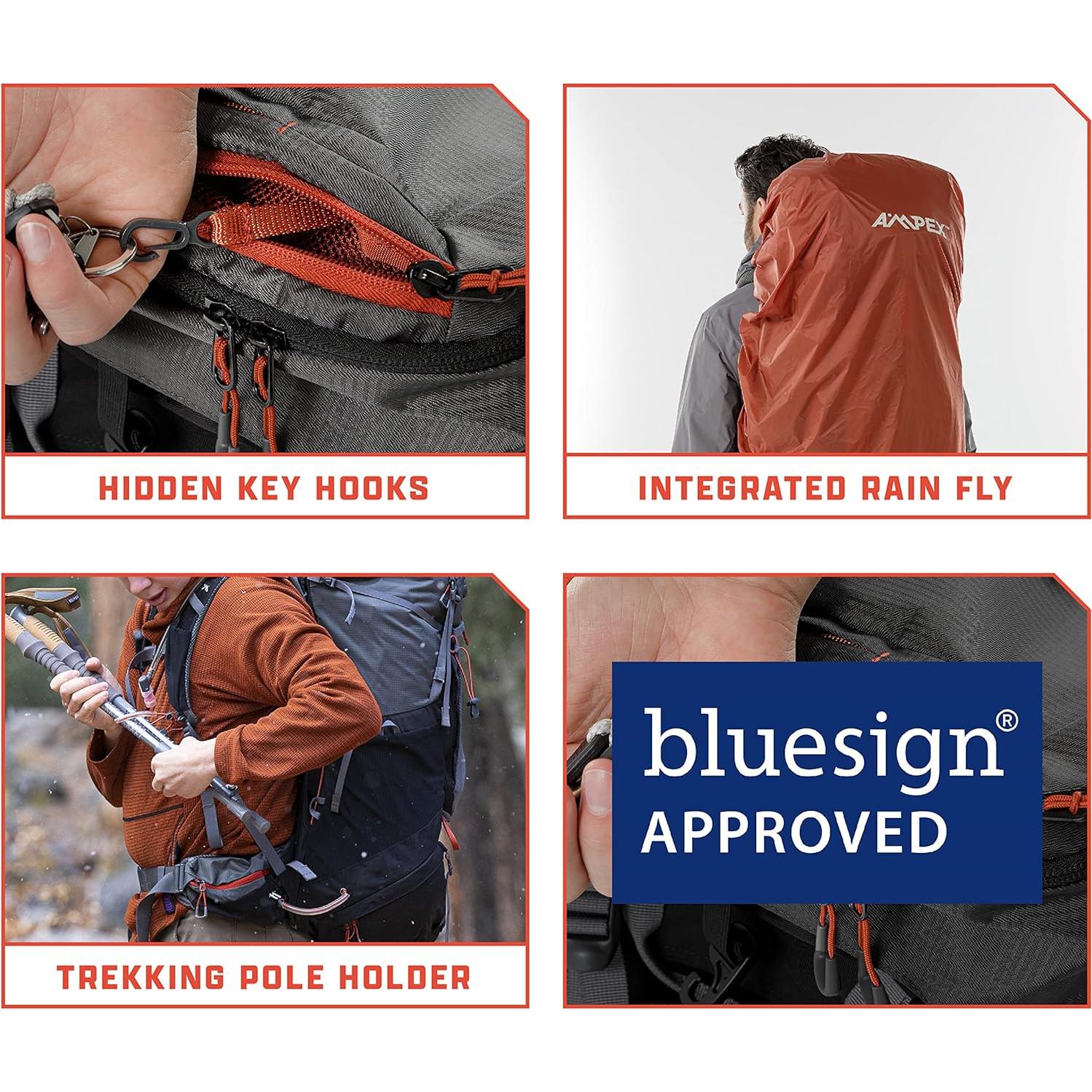 Mochila de Senderismo AMPEX 65L | Ligera y Ajustable